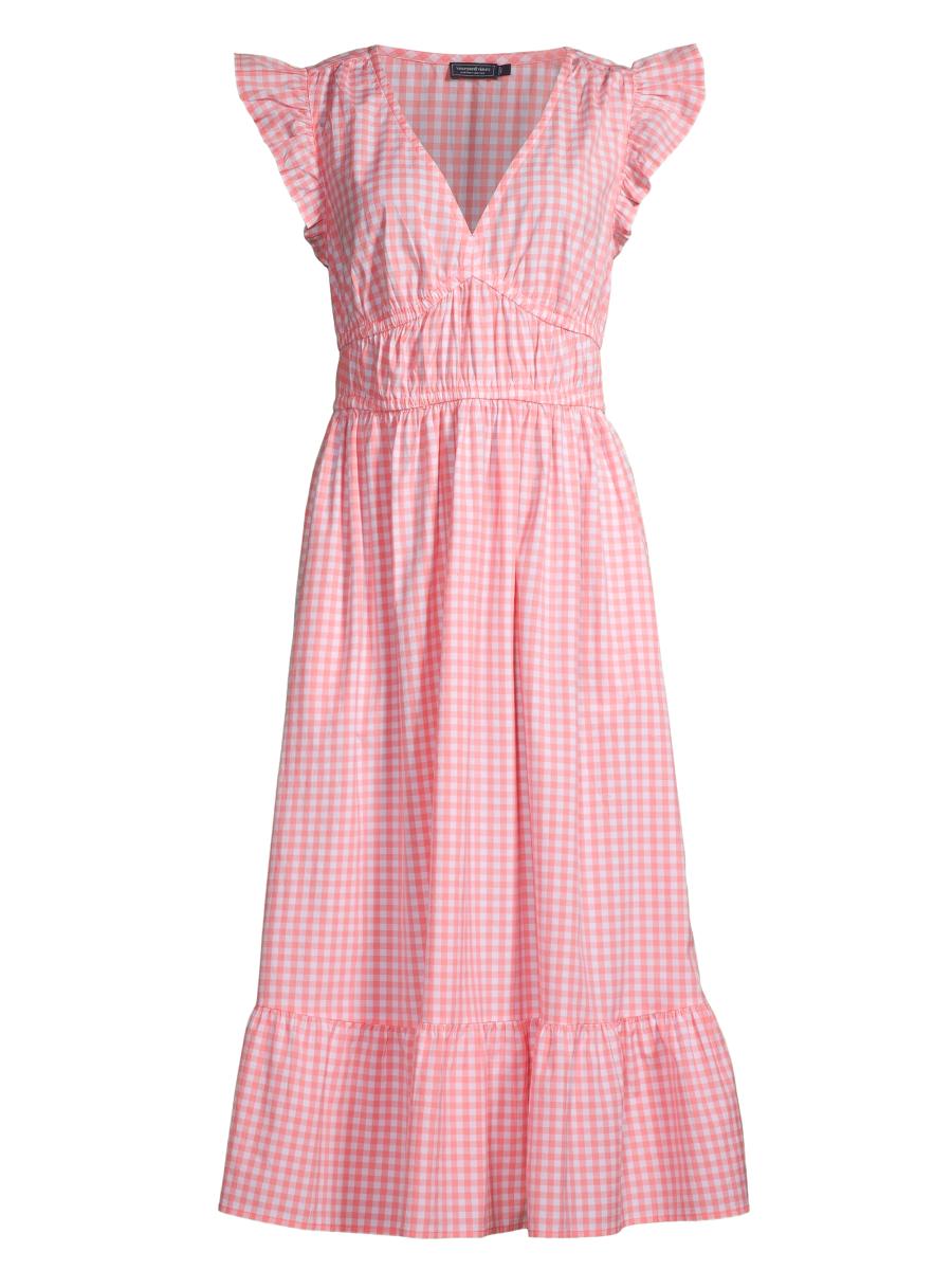 Blouse Femme Vineyard Vines à Rayures Rose Et Blanc Avec Volants - Taille 2