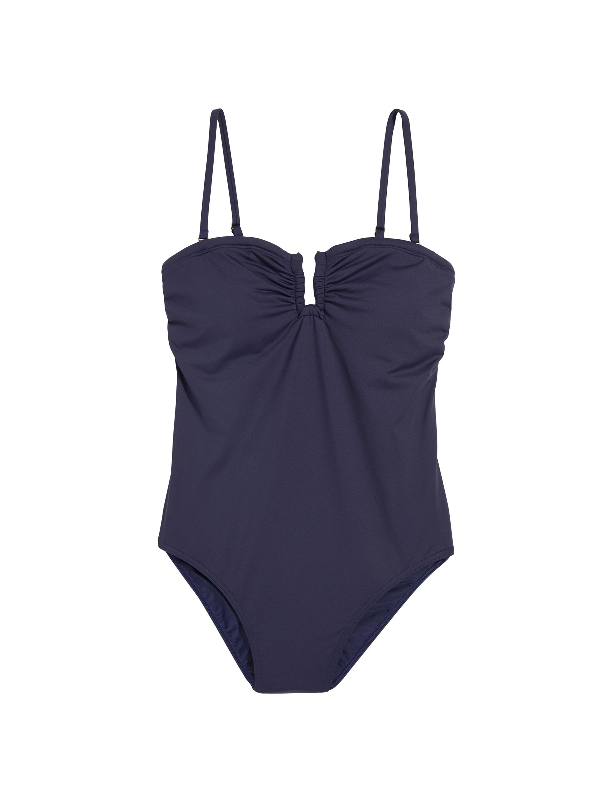 Vineyard Vines Women's Ruched U-Hardware One-Piece Swimsuit - Nautical Navy