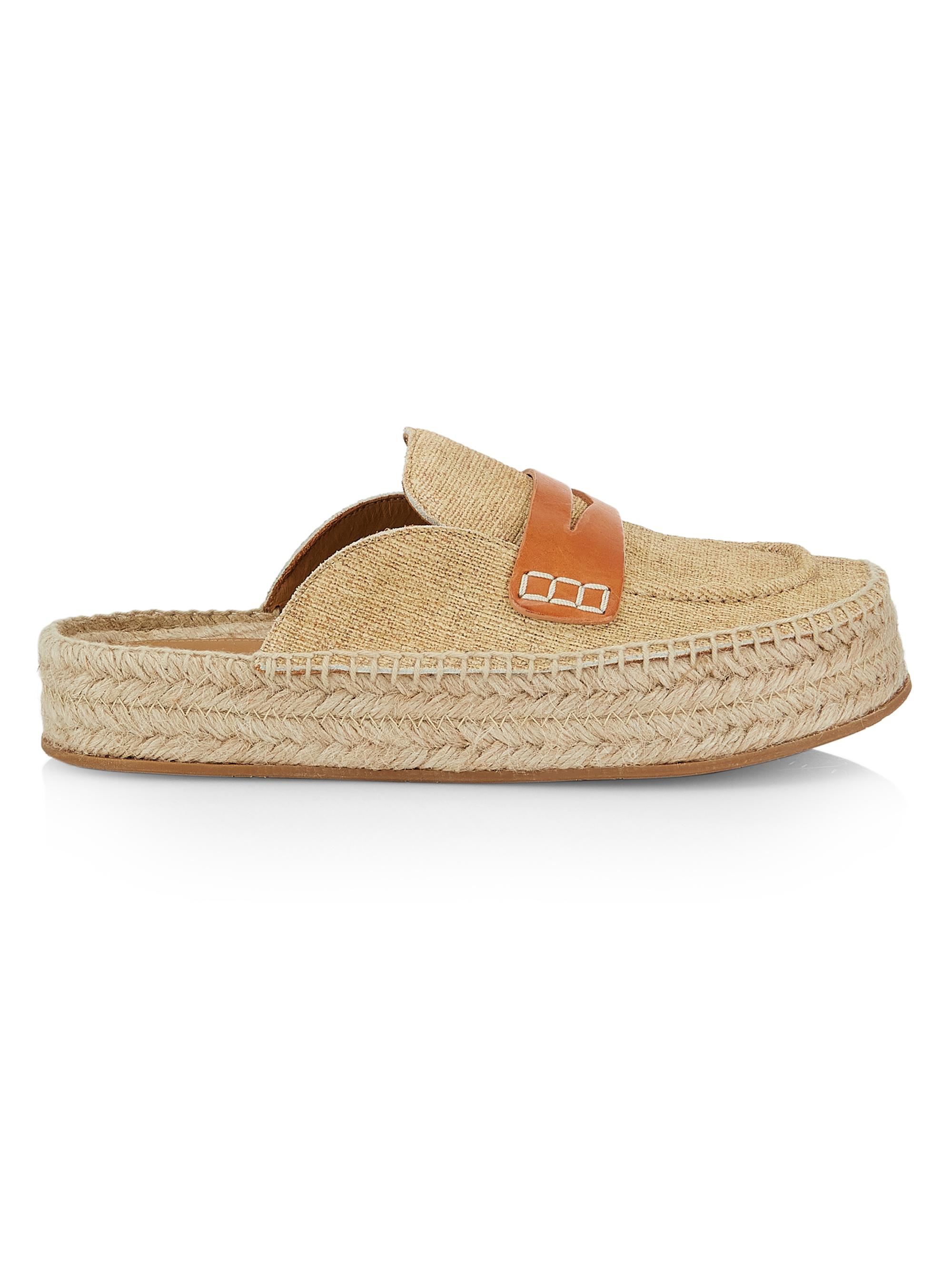 JW Anderson Women's Printed Leather Espadrille Loafers - Natural