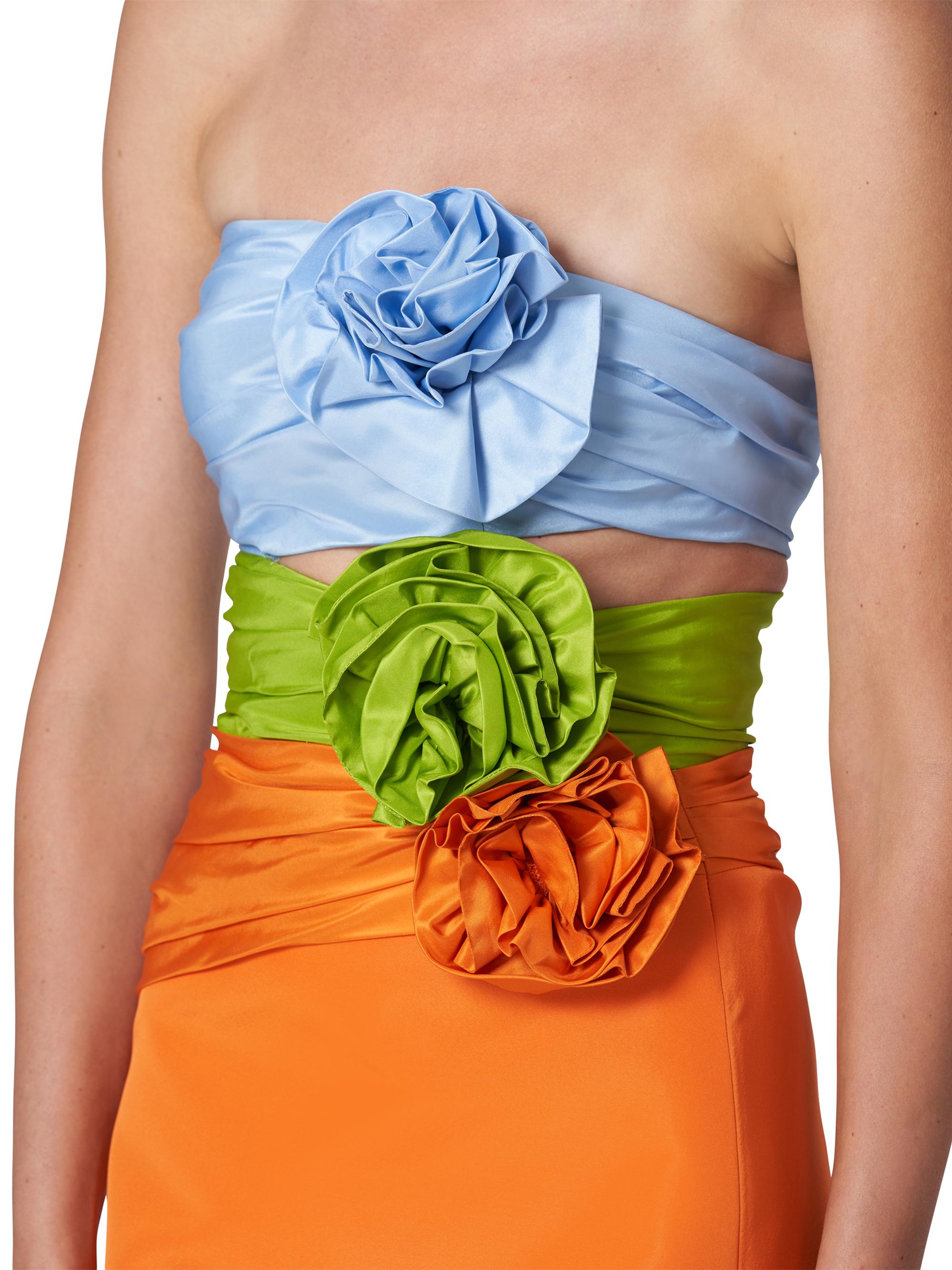 Carolina Herrera Colorblock Flower Minidress | Saks Fifth Avenue