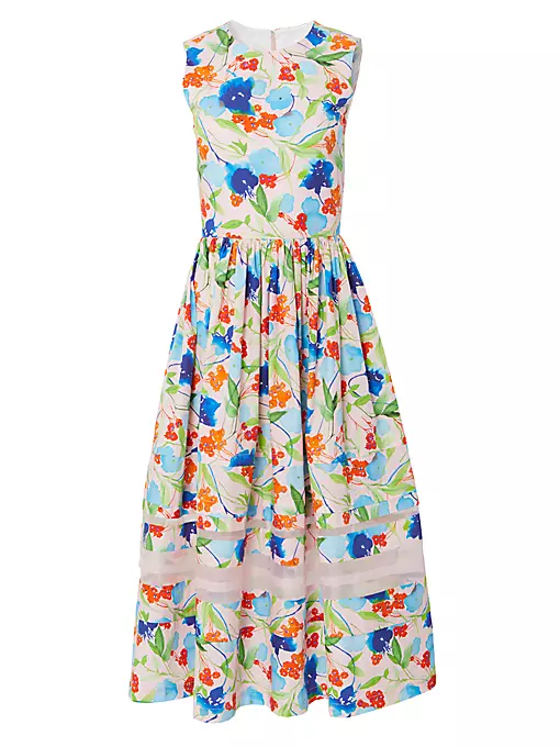 Carolina Herrera - Floral Sleeveless A-Line Midi-Dress