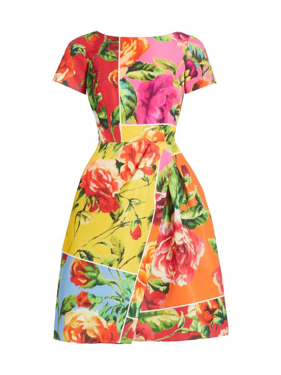 carolina herrera women's windowed floral faille cocktail dress Carolina Herrera Women's Windowed Floral Faille Cocktail Dress worn by  Elsbeth Tascioni (Carrie Preston) as seen in Elsbeth (S02E01)