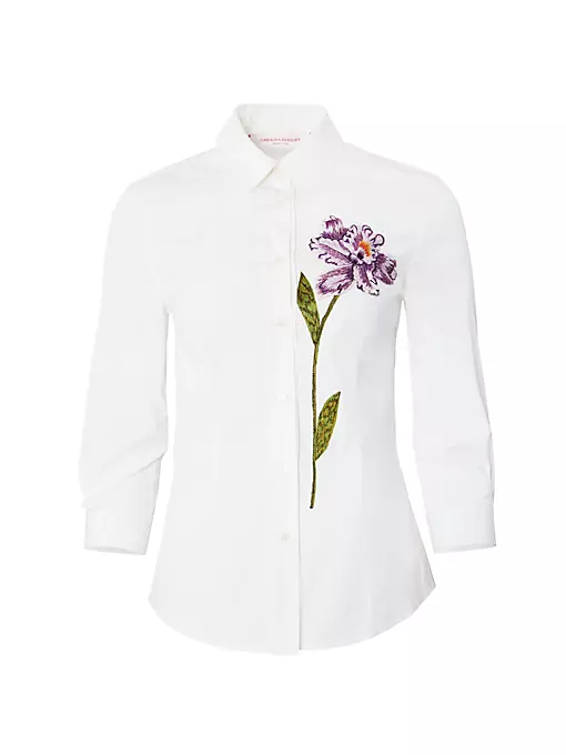 Carolina Herrera - Embroidered Floral Shirt