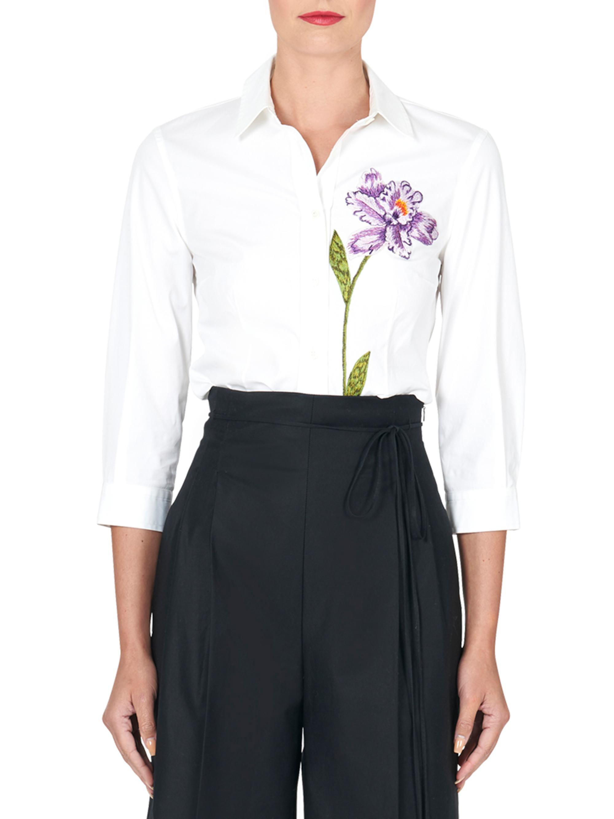 Shop Carolina Herrera Embroidered Floral Shirt | Saks Fifth Avenue