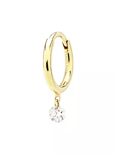 Piercing 18K Yellow Gold & 0.08 TCW Diamond Single Hoop Earring