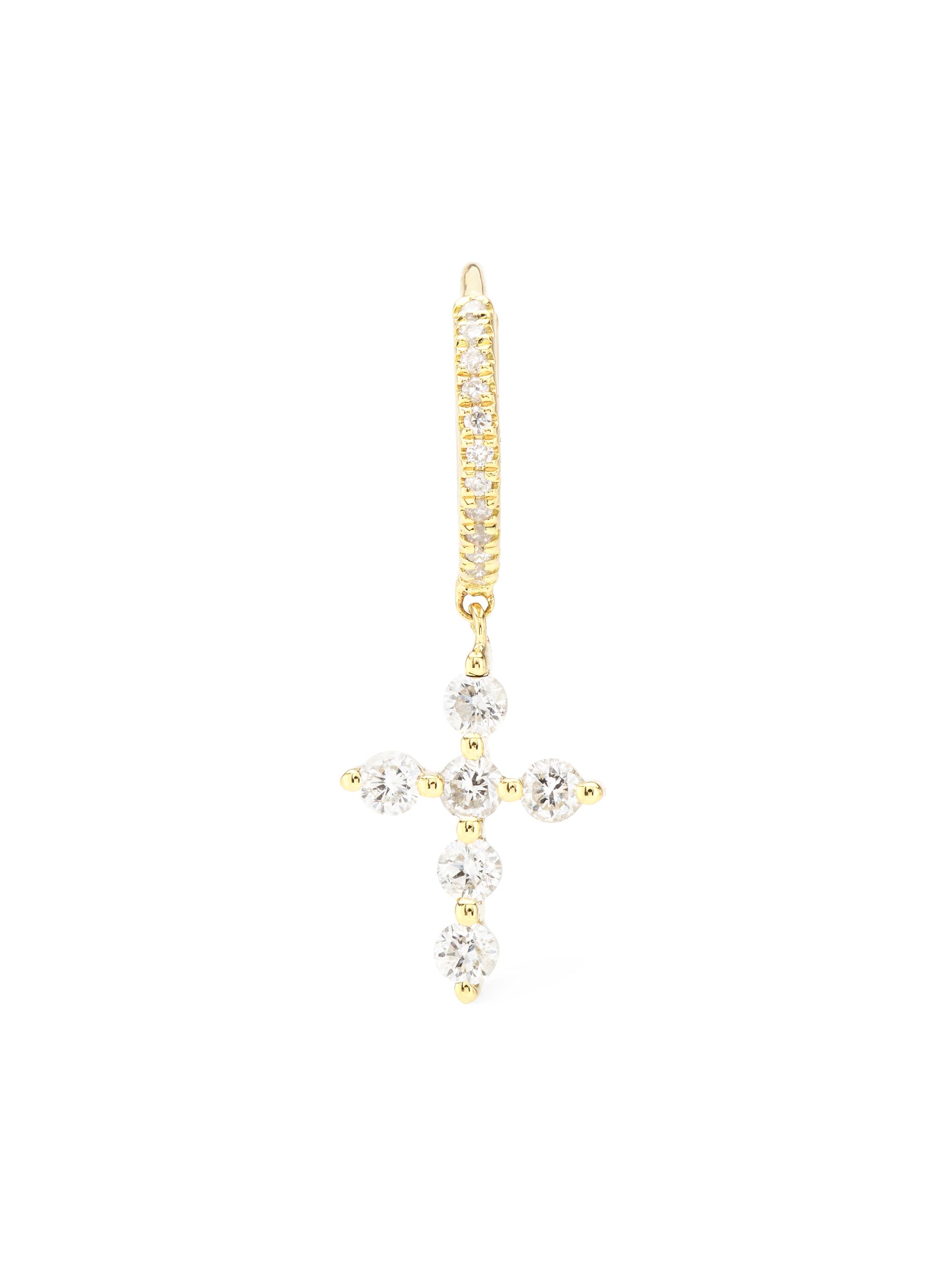 Persée Women's Piercing 18K Yellow Gold & 0.23 TCW Diamond Single Hoop Earring - Yellow Gold