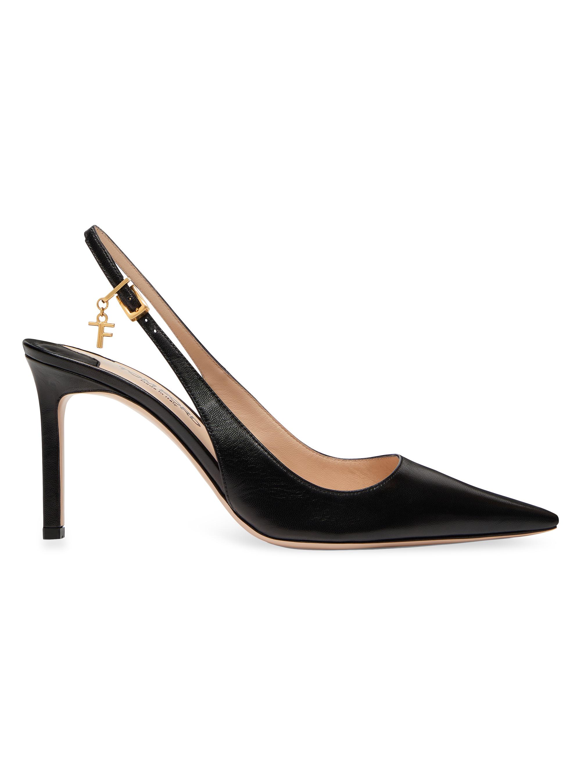 TOM FORD Women's Angelina 85MM Leather Slingback Pumps - Black