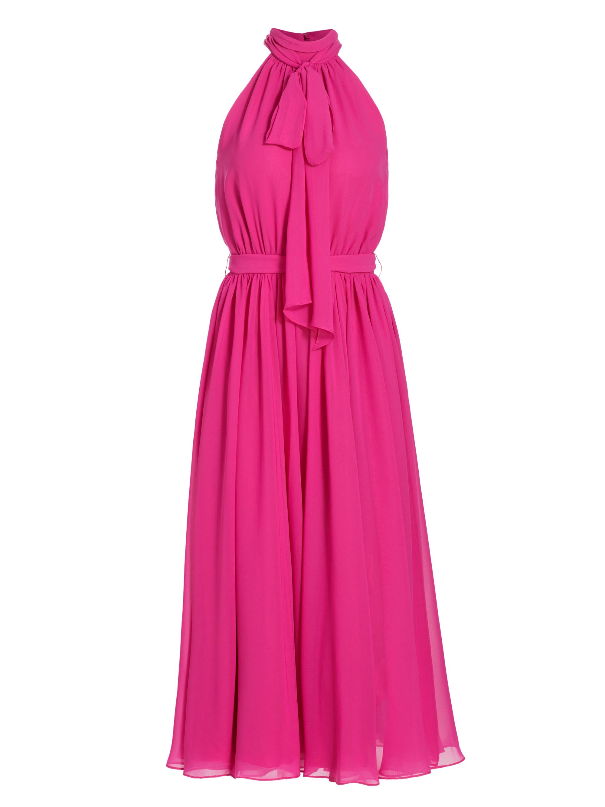 Catherine Regehr Women's Jasmine Georgette Tieneck Midi-Dress - Raspberry