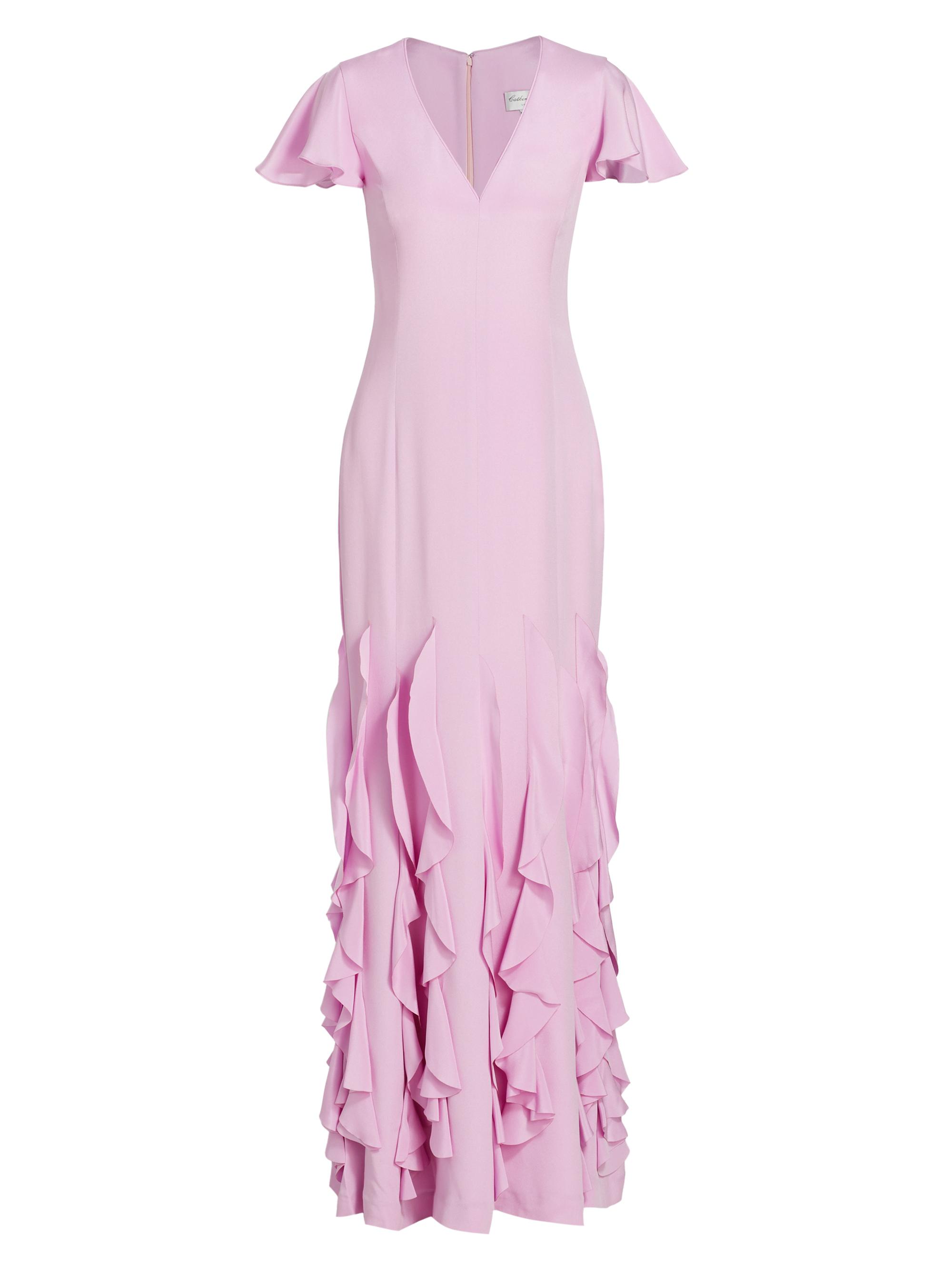 Catherine Regehr Women's Lauren Ruffled Silk Crepe Gown - Lilac