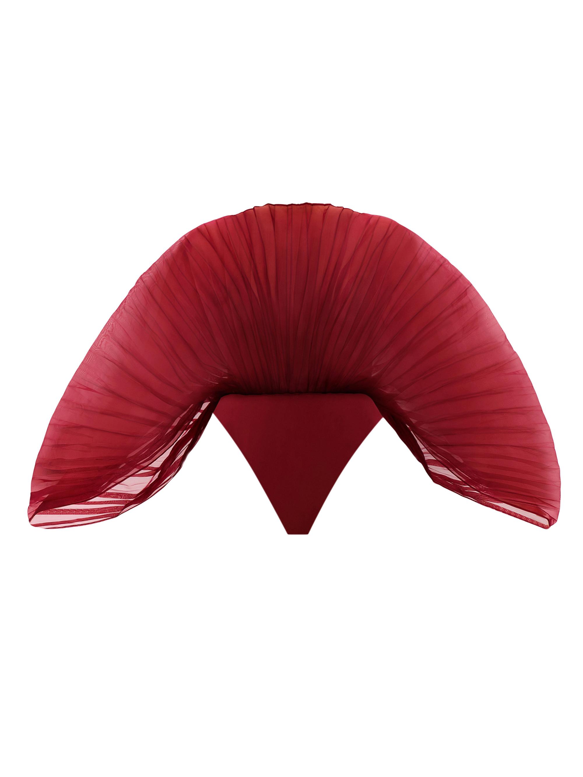 Andrea Iyamah Women's Sombra Fanned Organza Bodysuit - Wine