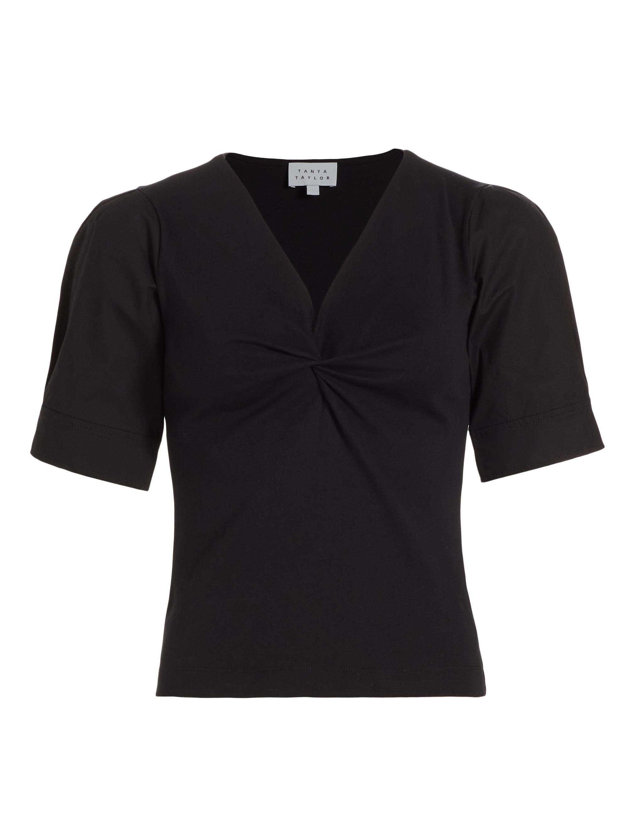 Tanya Taylor Women's Ronelle Twisted V-Neck Blouse - Black