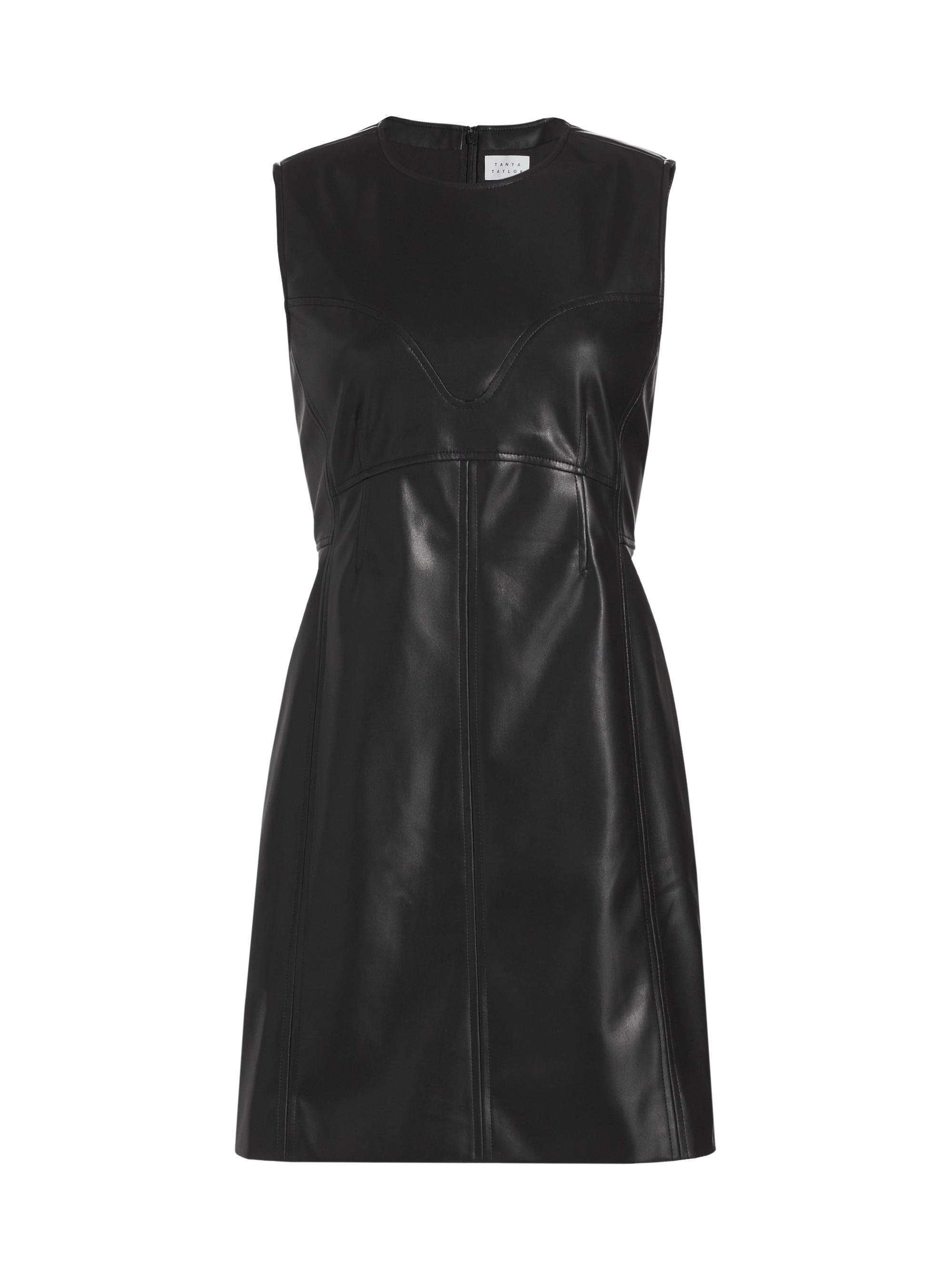 Tanya Taylor Women's Antonella Vegan Leather Minidress - Black