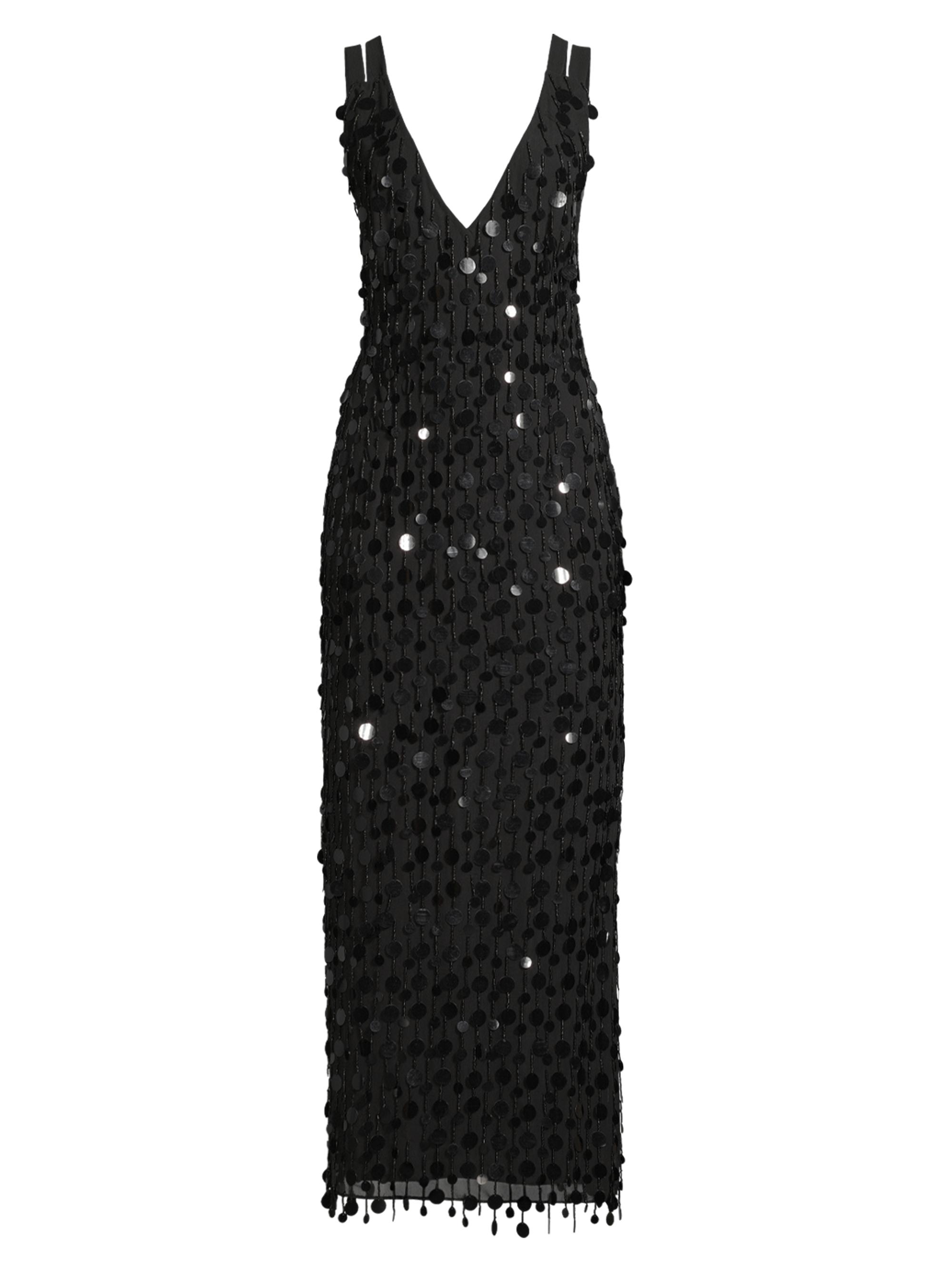One33 Social Women's Paillette Beaded Midi-Dress - Black