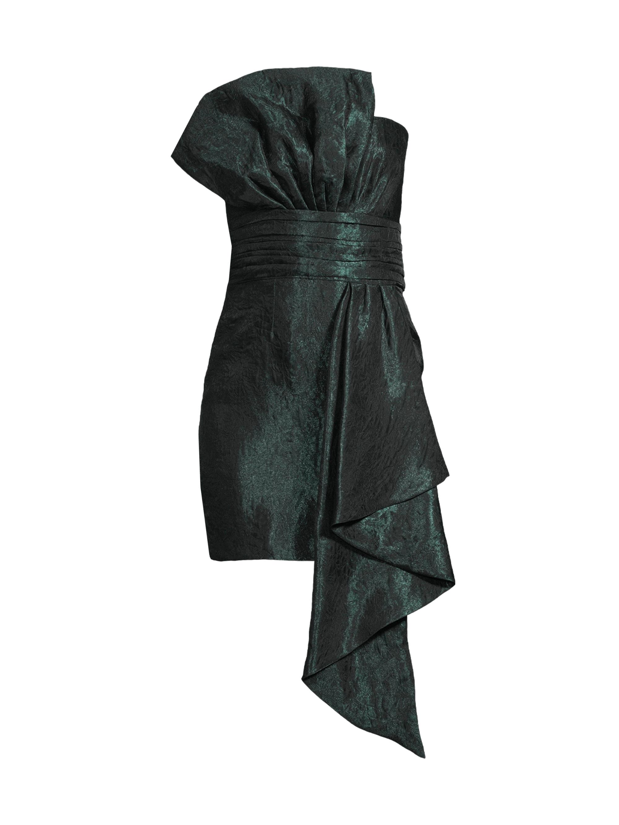 One33 Social Women's Taffeta Bow Minidress - Forest Green
