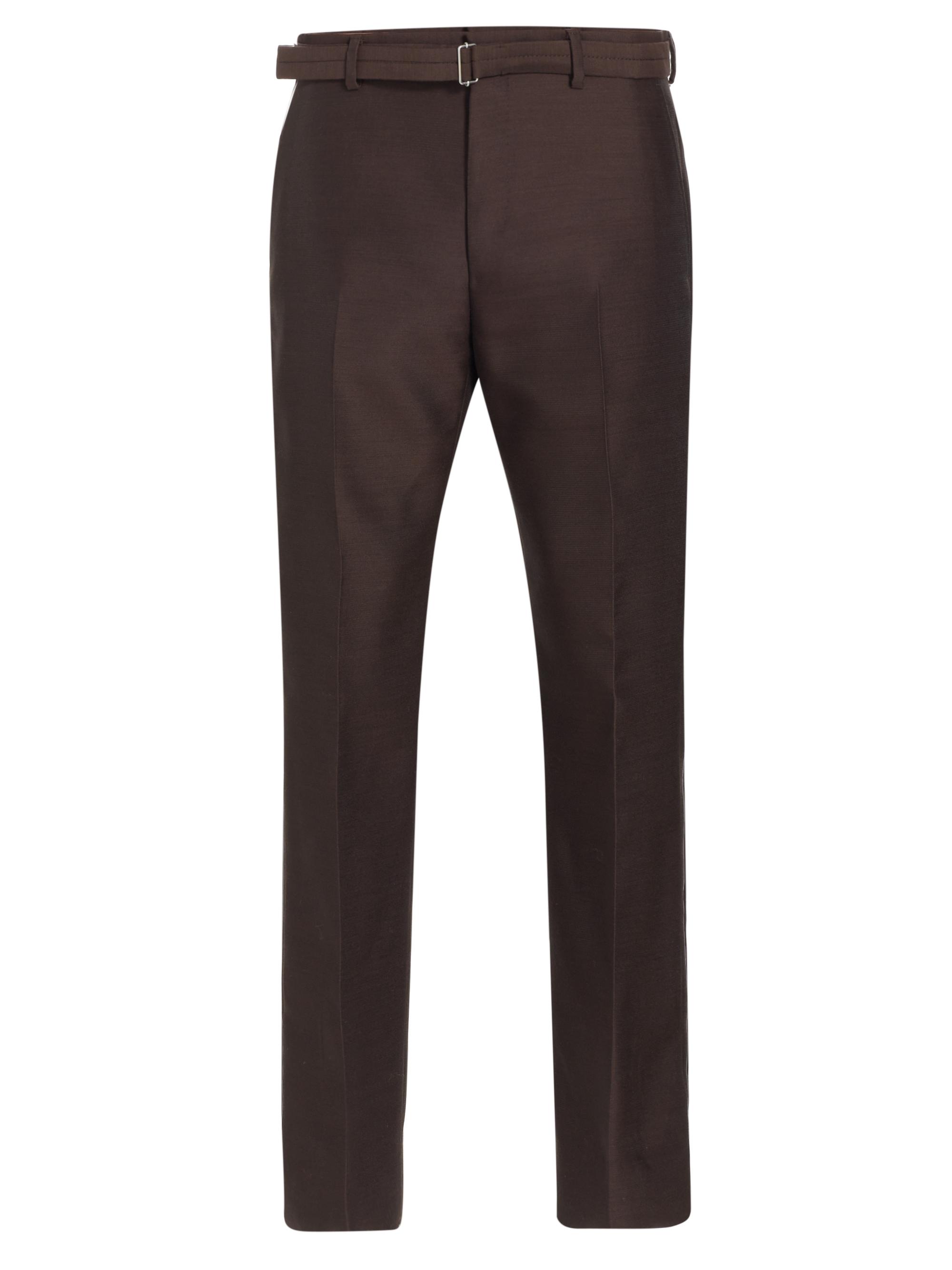 Lanvin Men's Wool Straight-Leg Trousers - Espresso