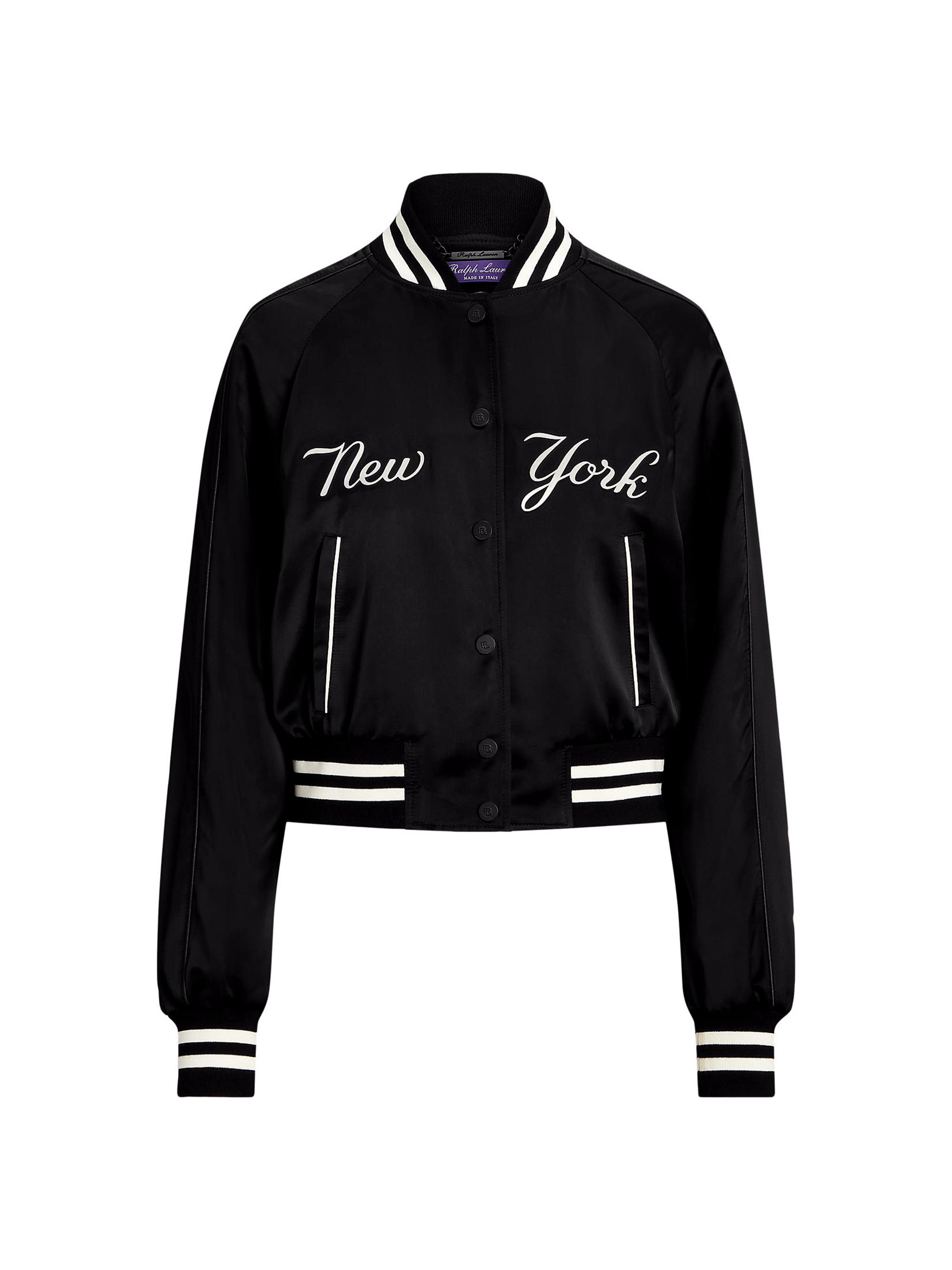 Ralph Lauren Collection Women's Parson Satin Bomber Jacket - Black