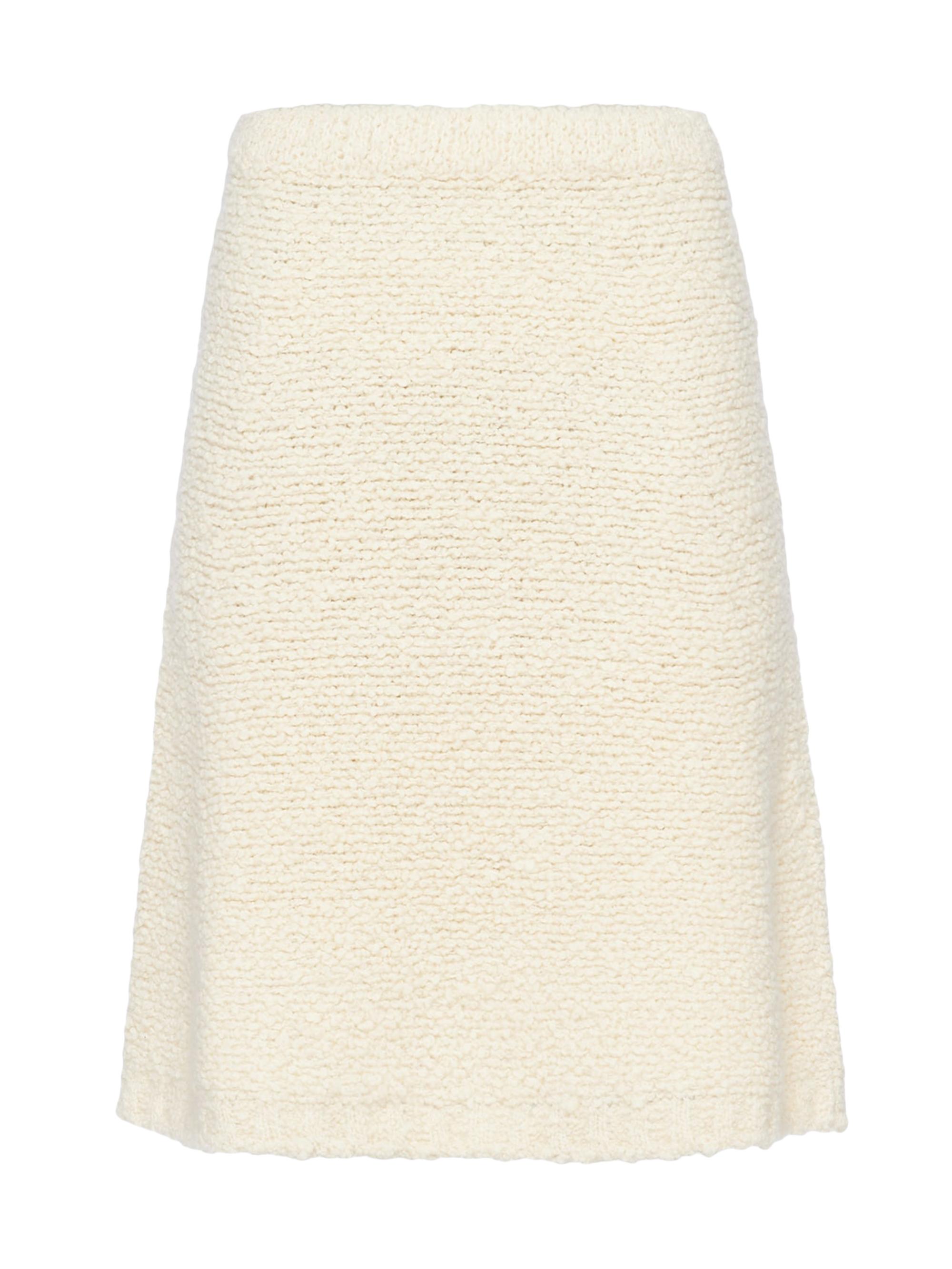 Prada Women's Bouclé Mohair Knit Skirt - Off White