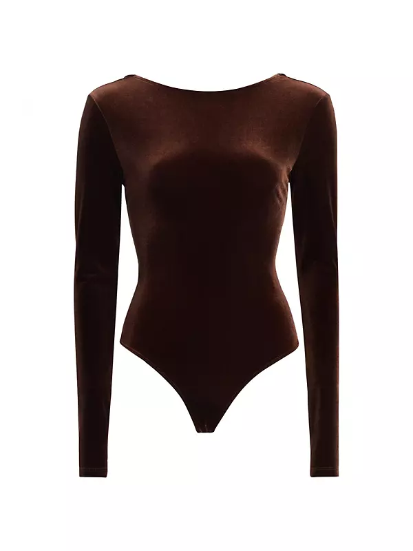 Shop Agolde Corrin Velvet Bodysuit