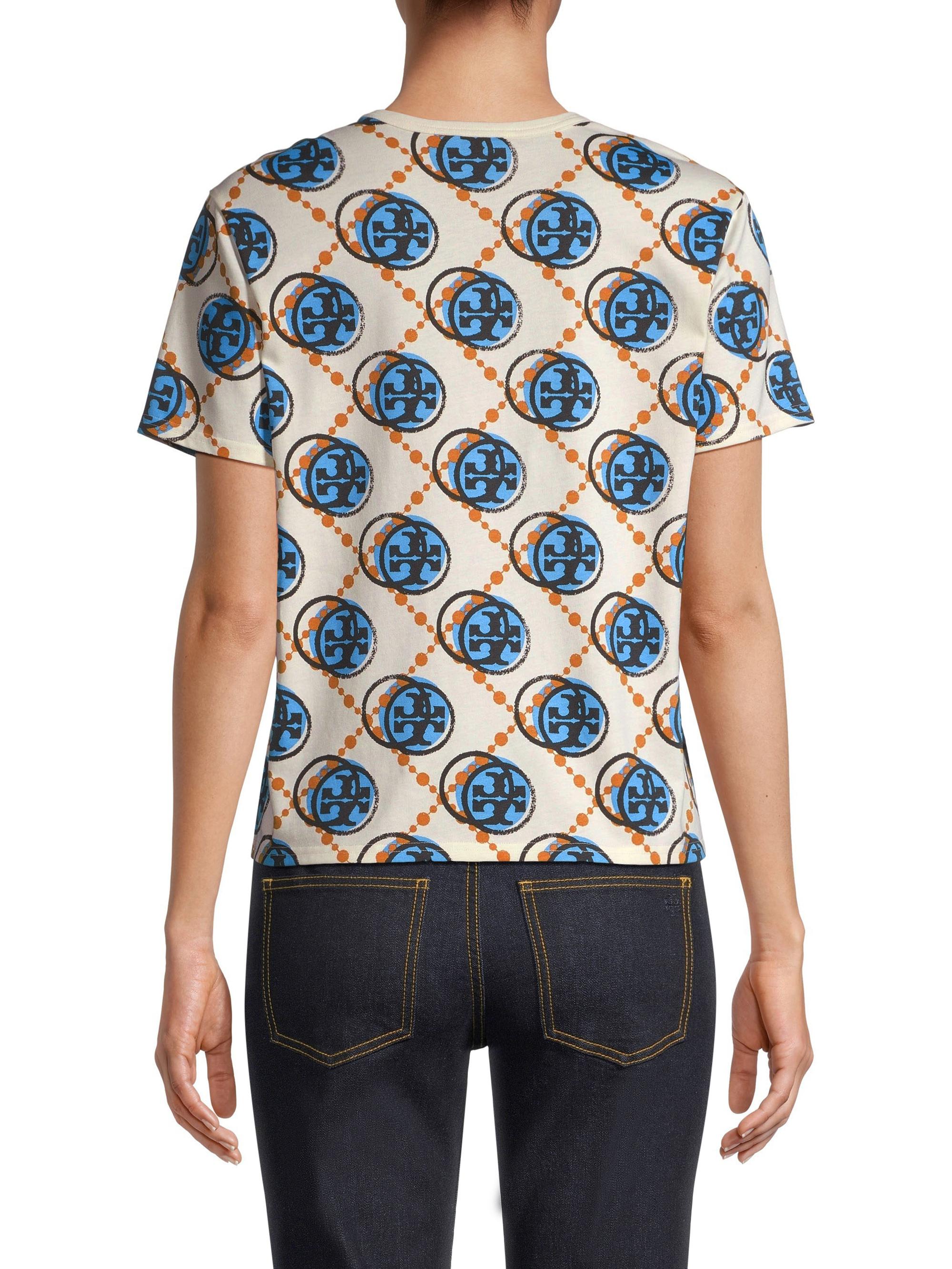Tory Burch Printed T-Monogram Jersey Tee | Saks Fifth Avenue