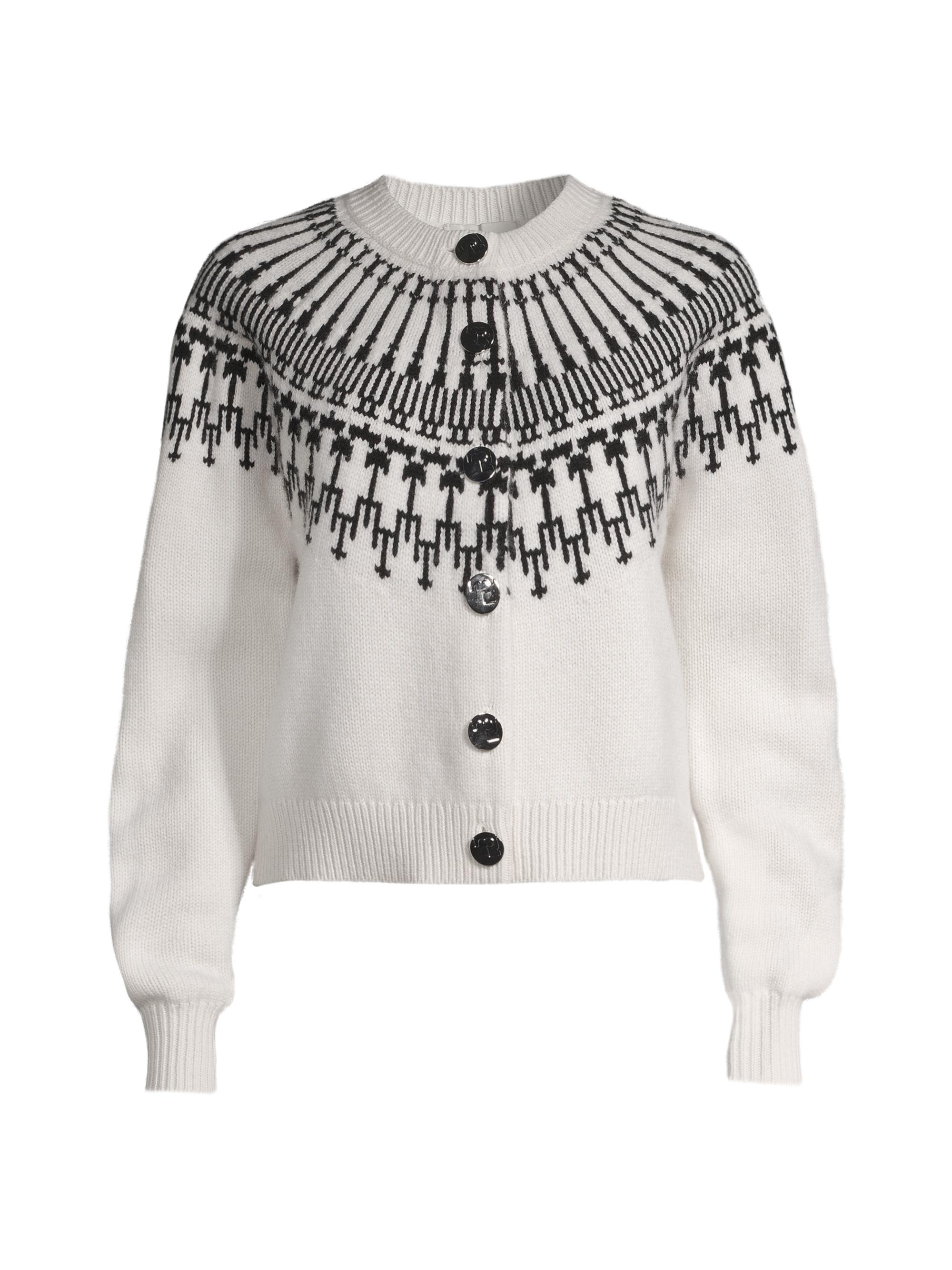 Tory Burch Fair Isle Merino Wool Cardigan | Saks Fifth Avenue