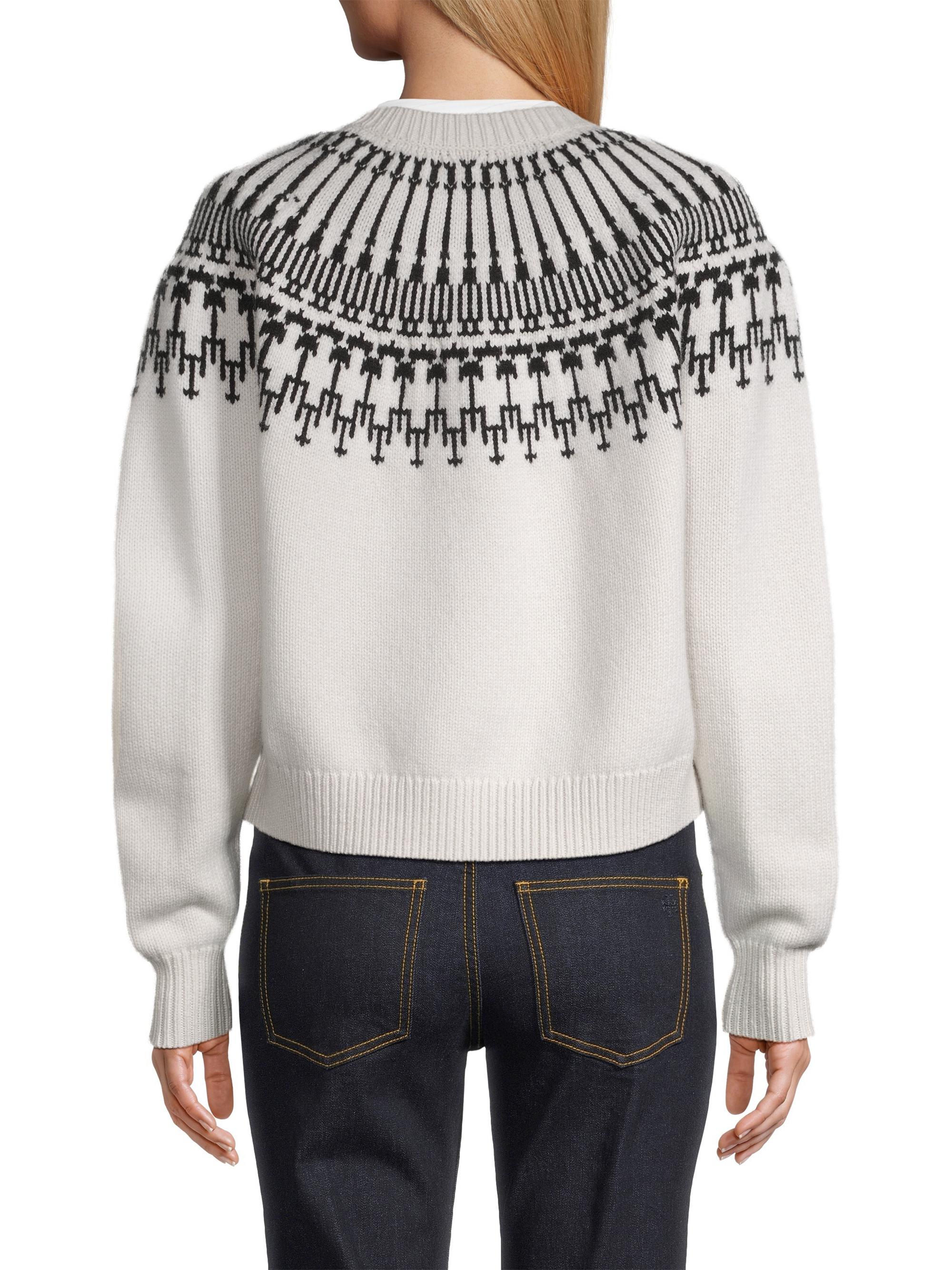 Tory Burch Fair Isle Merino Wool Cardigan | Saks Fifth Avenue
