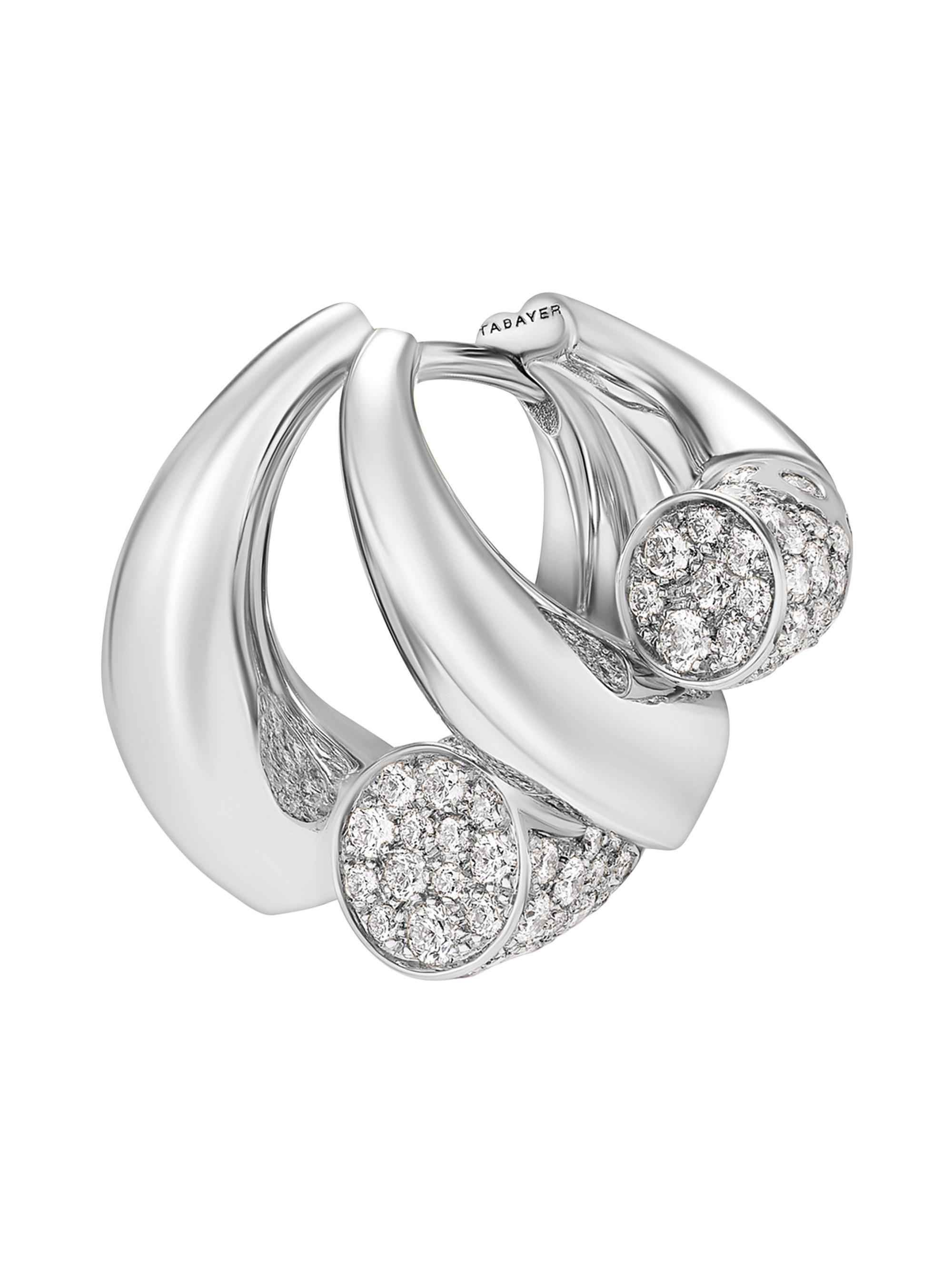 Tabayer Women's Oera 18K White Gold & 1.17 TCW Diamond Single Earring - White Gold