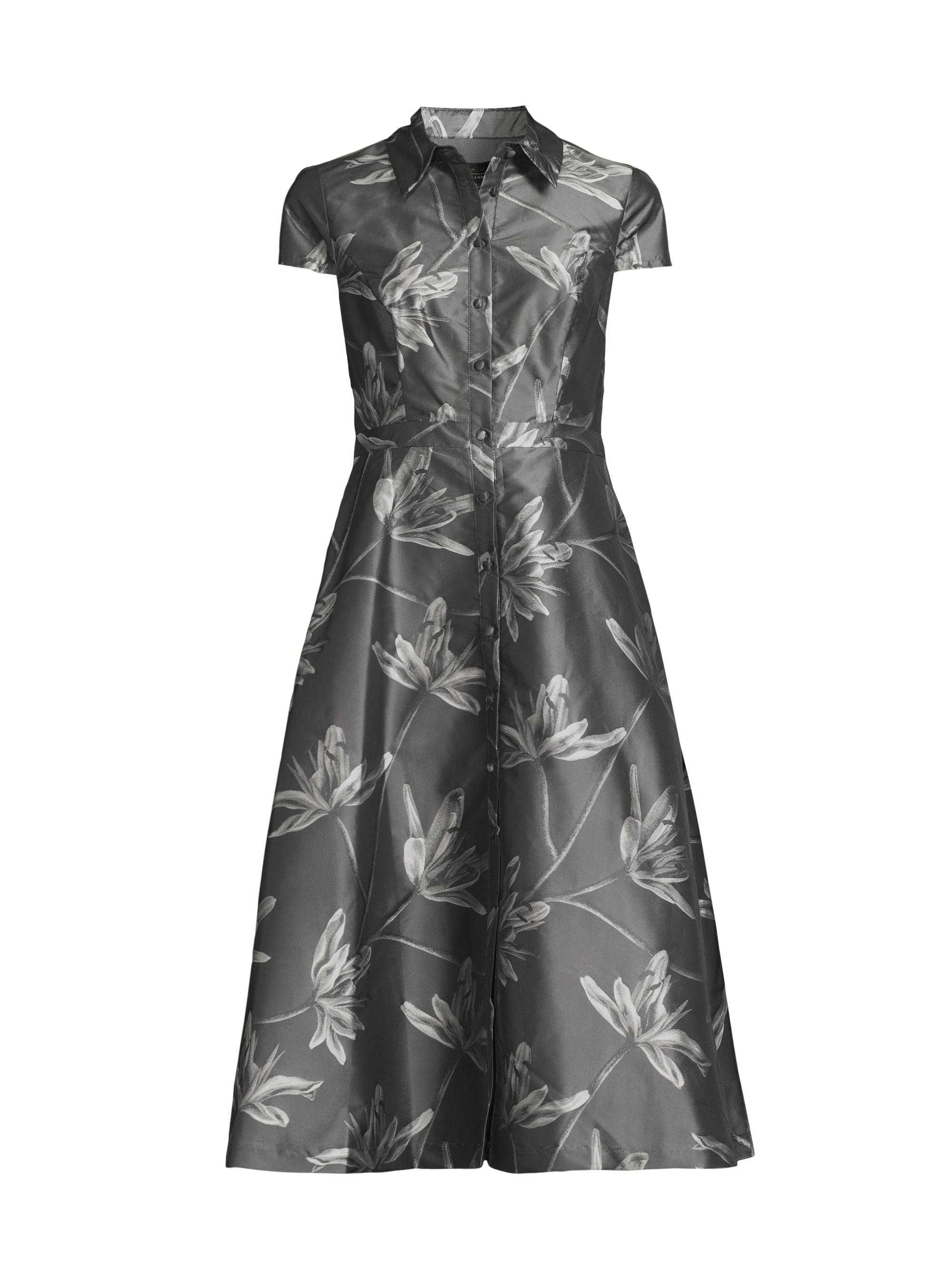 Aidan Mattox Floral Jacquard Midi-Dress | Saks Fifth Avenue