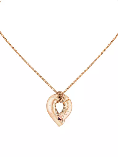 Oera 18K Rose Gold & 2.65 TCW Diamond Knot Pendant Necklace