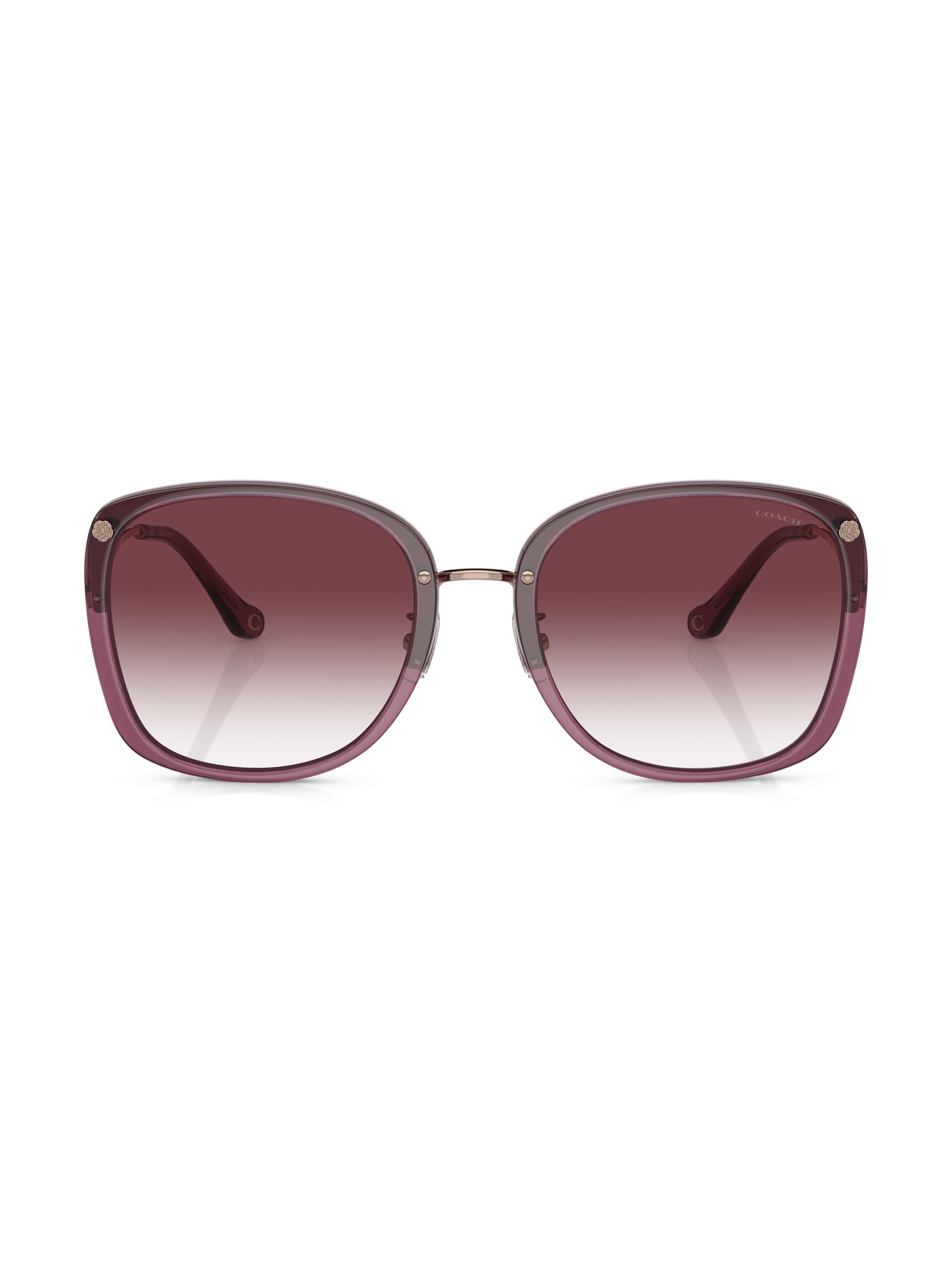 COACH Women's 58MM Square Sunglasses - Purple