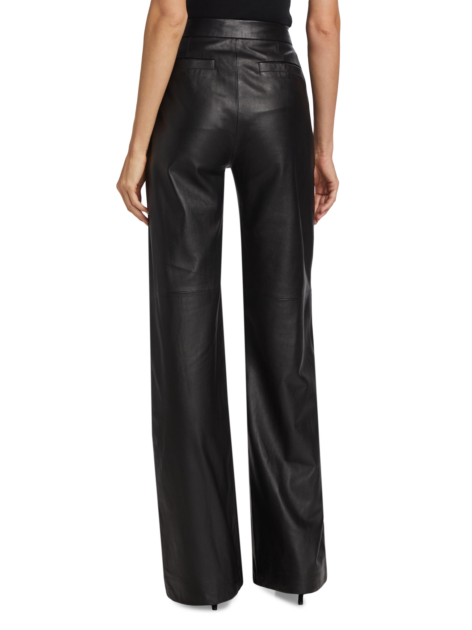L'AGENCE Livvy Leather Straight-Leg Pants | Saks Fifth Avenue