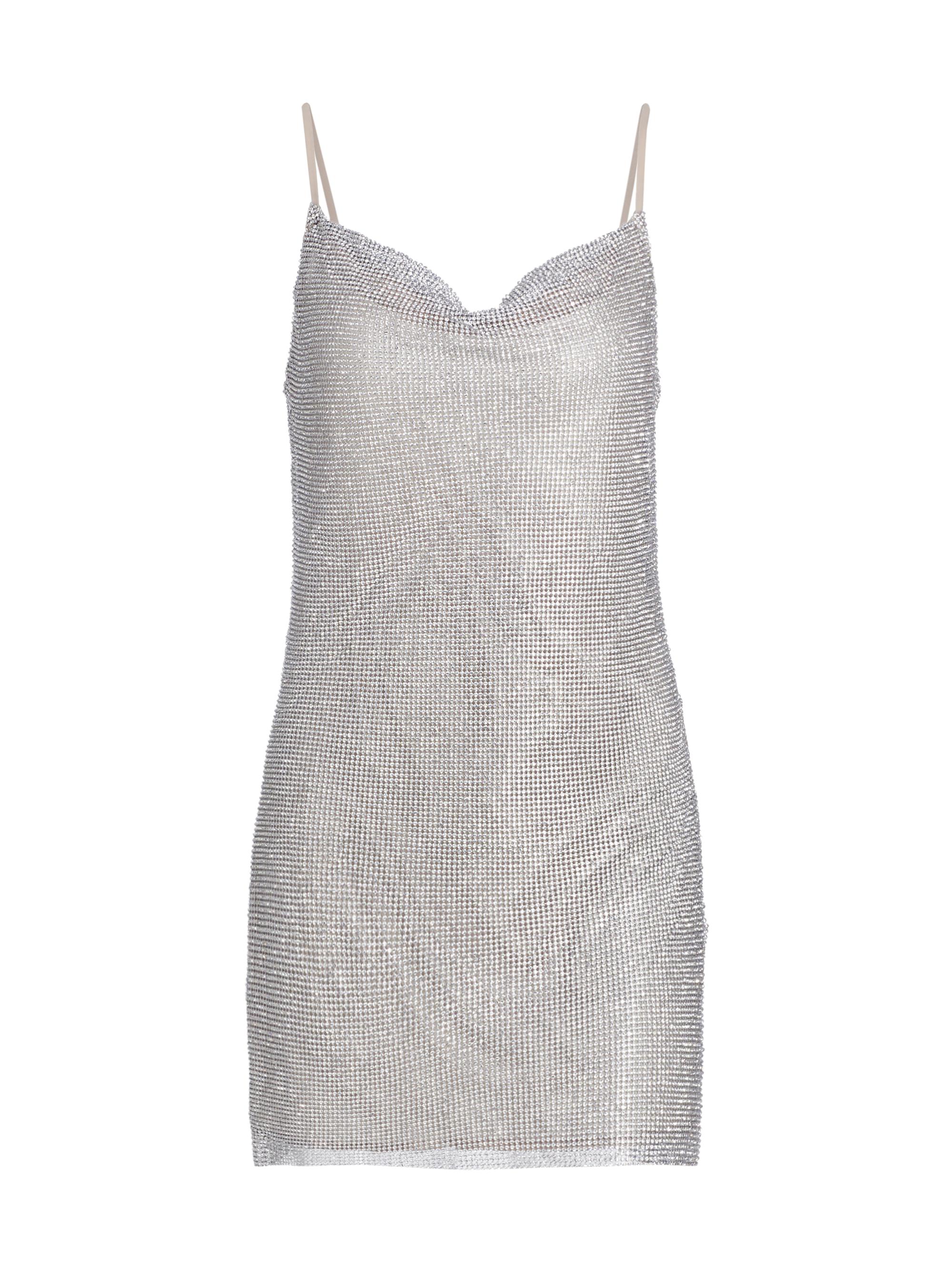 L'AGENCE Women's Benson Chainmail Minidress - Silver Crystal