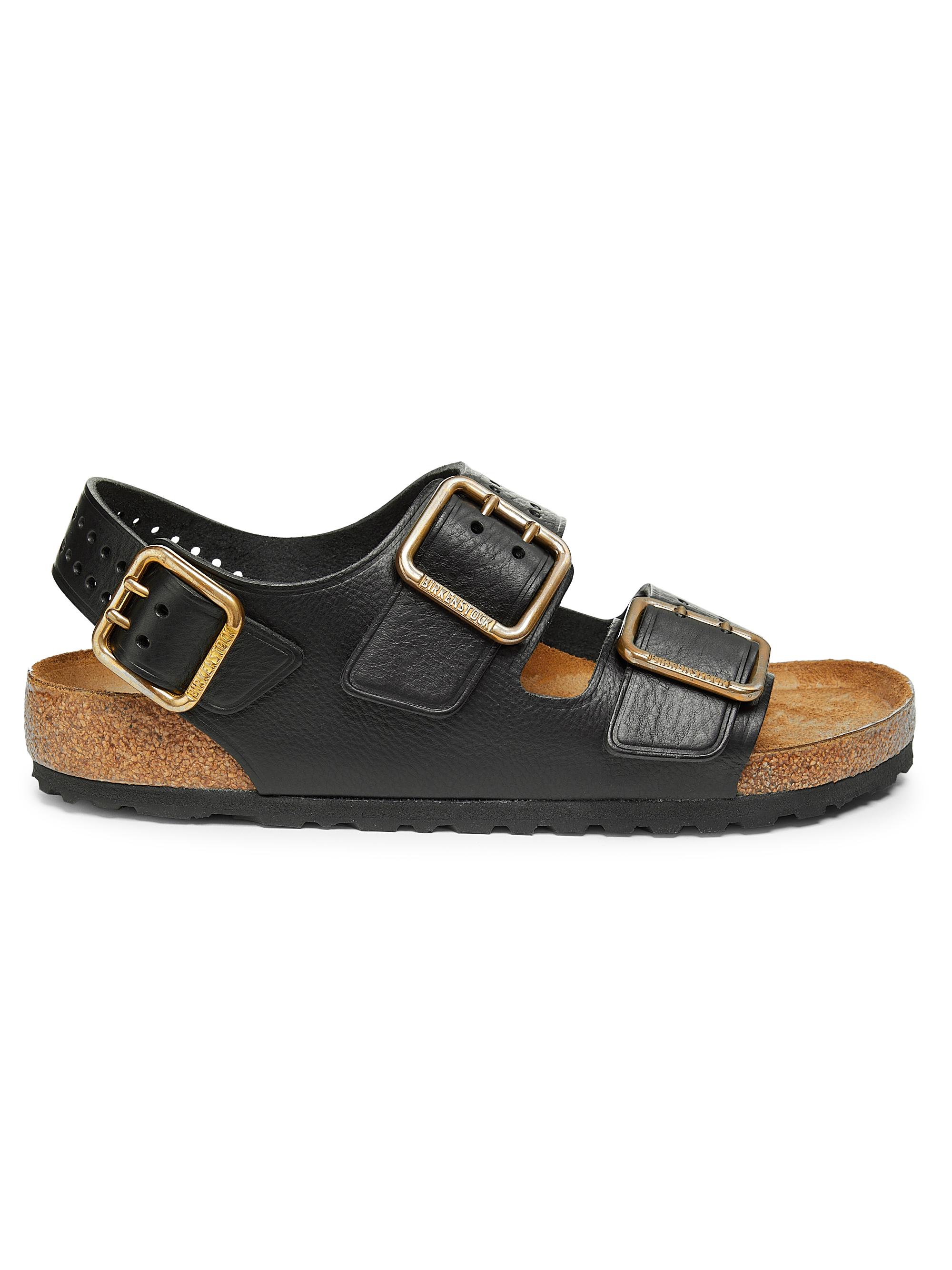 Birkenstock Men's Milano Aniline Leather Sandals - Black