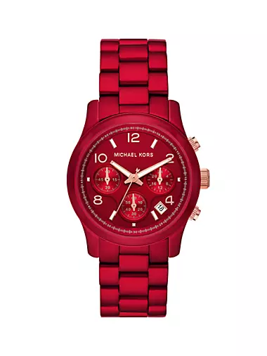 Runway Red-Coated Stainless Steel Chronograph Bracelet Watch