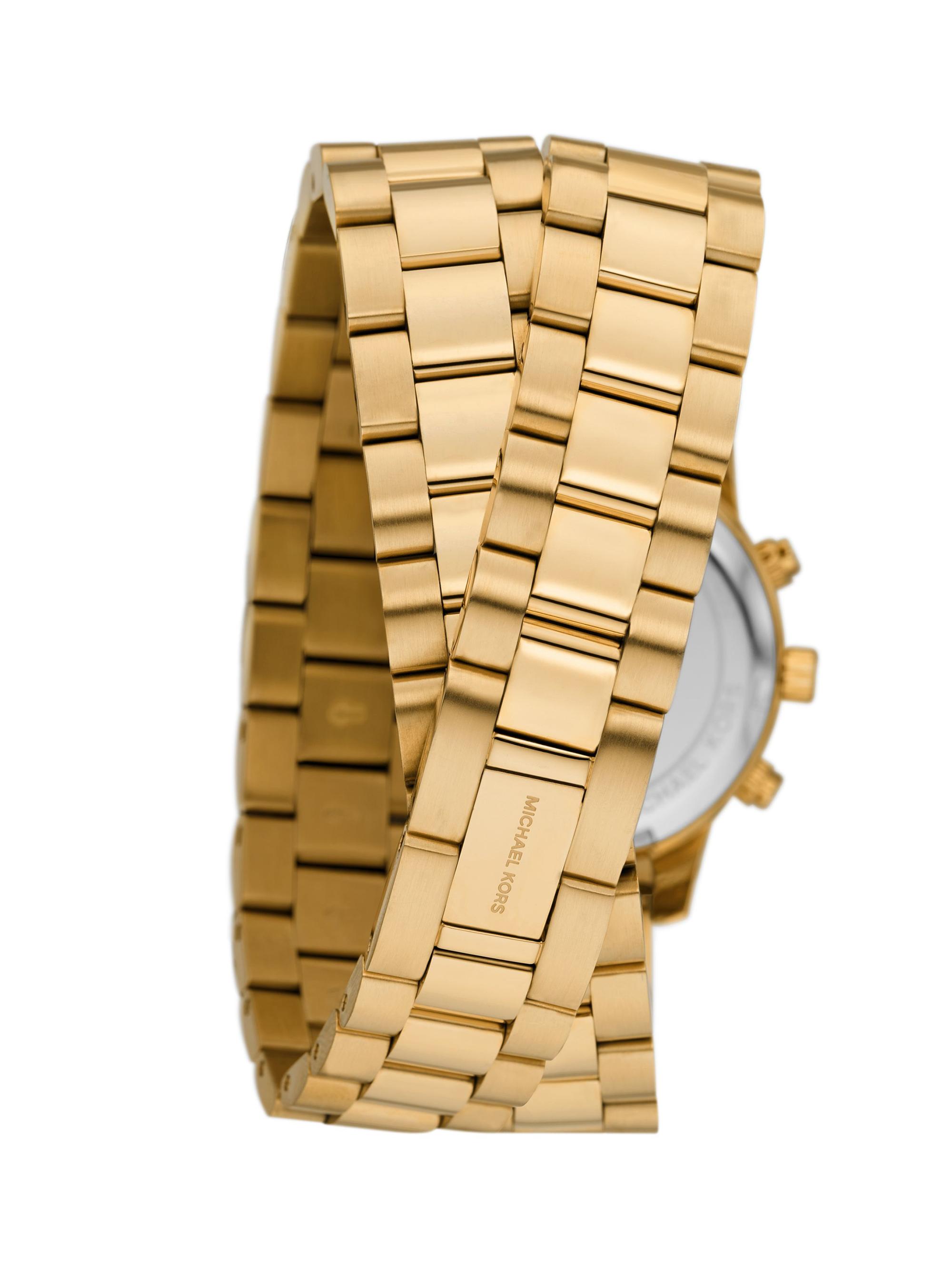Metallic Runway Gold-tone Stainless Steel Watch Michael Kors Runway Chronograph Gold Dial Two Tone Steel  main image 2