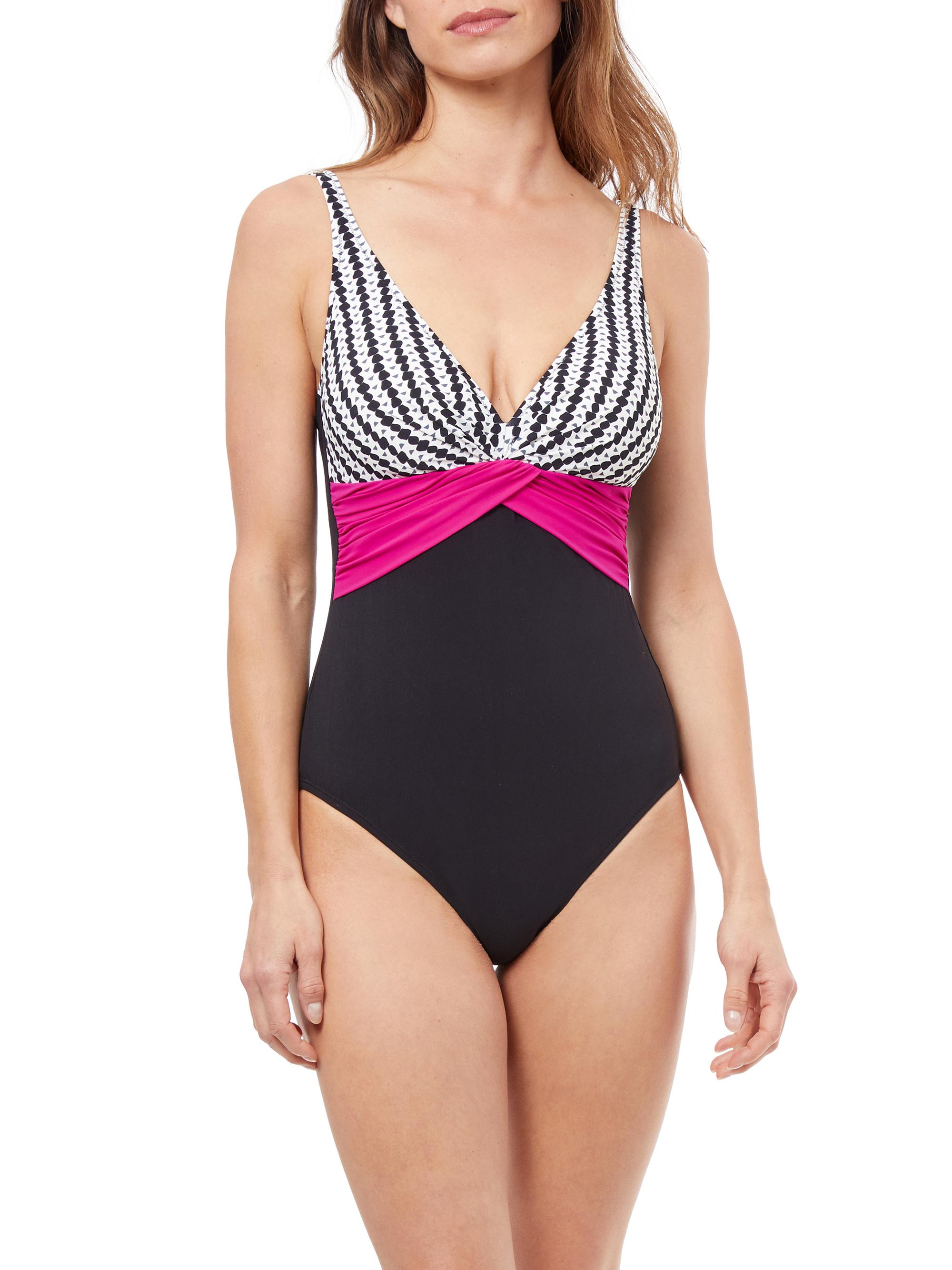 Profile By Gottex Women's Enya D-Cup One-Piece Swimsuit - Black Multi