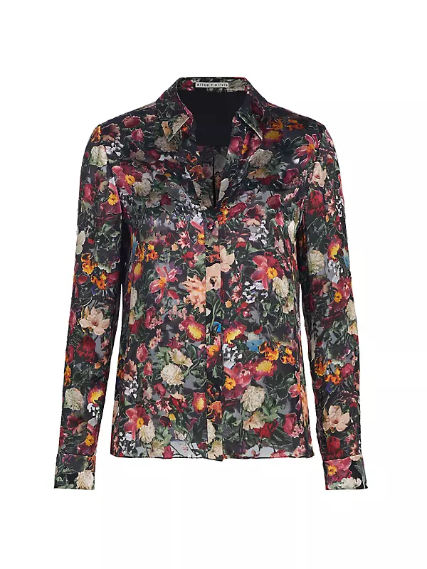 THICK Silk Shirt Tops Plus Size Elegant Woman Floral Blouse Shirts Ladies  Satin Print (Color : A, Size : L Code) : : Clothing, Shoes &  Accessories