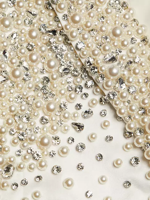 Alice + Olivia Women's Ivan Faux Pearl & Crystal-embellished Blazer - Off White - Size Medium