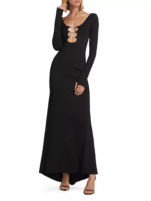 NEW CHANEL BLACK Long MAXI DRESS Gown 40