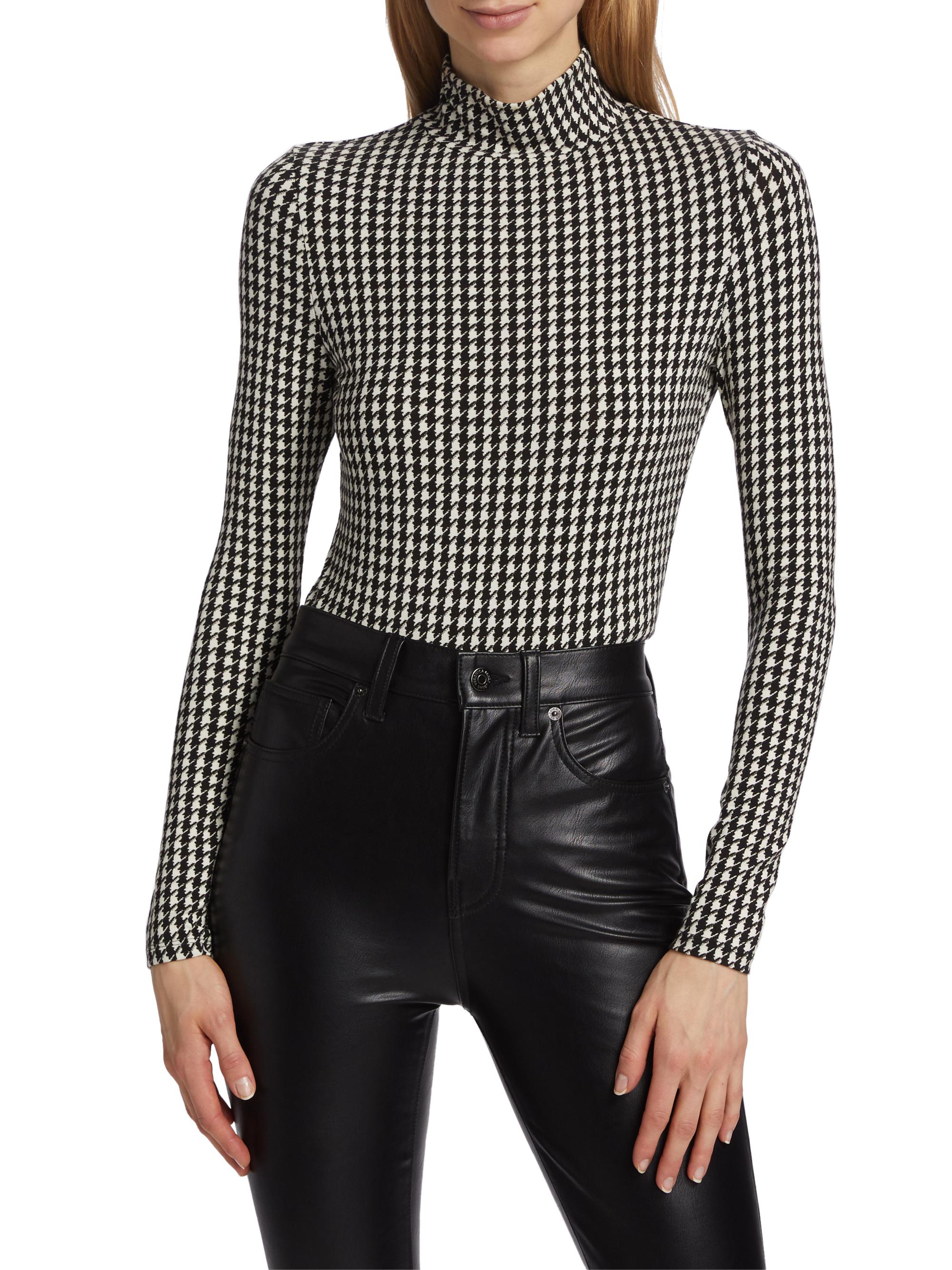 Veronica Beard Nate Houndstooth Turtleneck Top | Saks Fifth Avenue