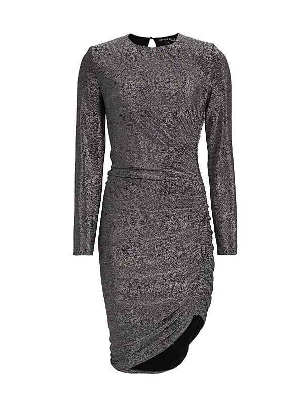 Metal Black Ruched Sheath Dress Metal Black Ruched Sheath Dress