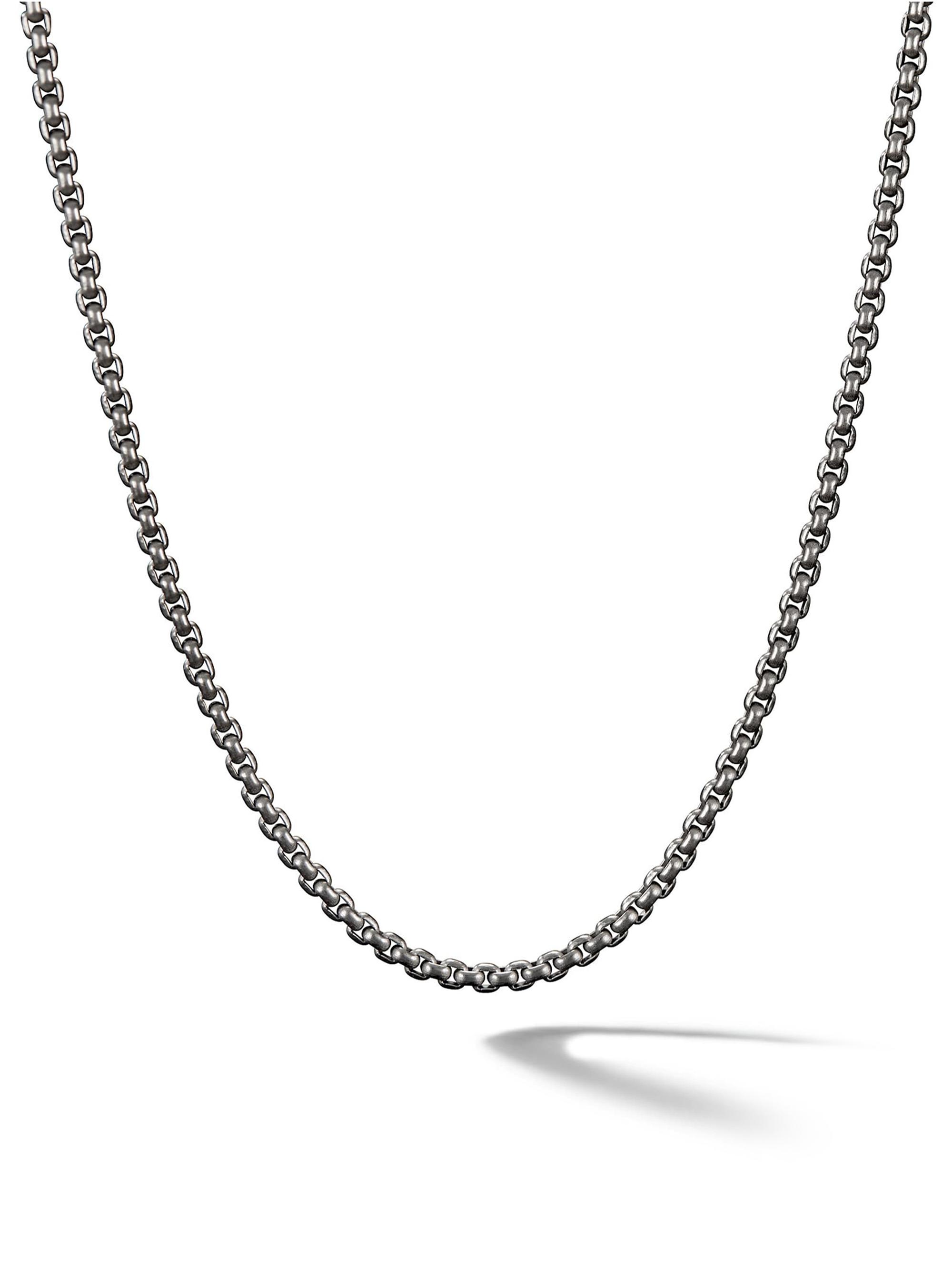 David Yurman Men's Sterling Silver & Titanium Box Chain Necklace - Titanium