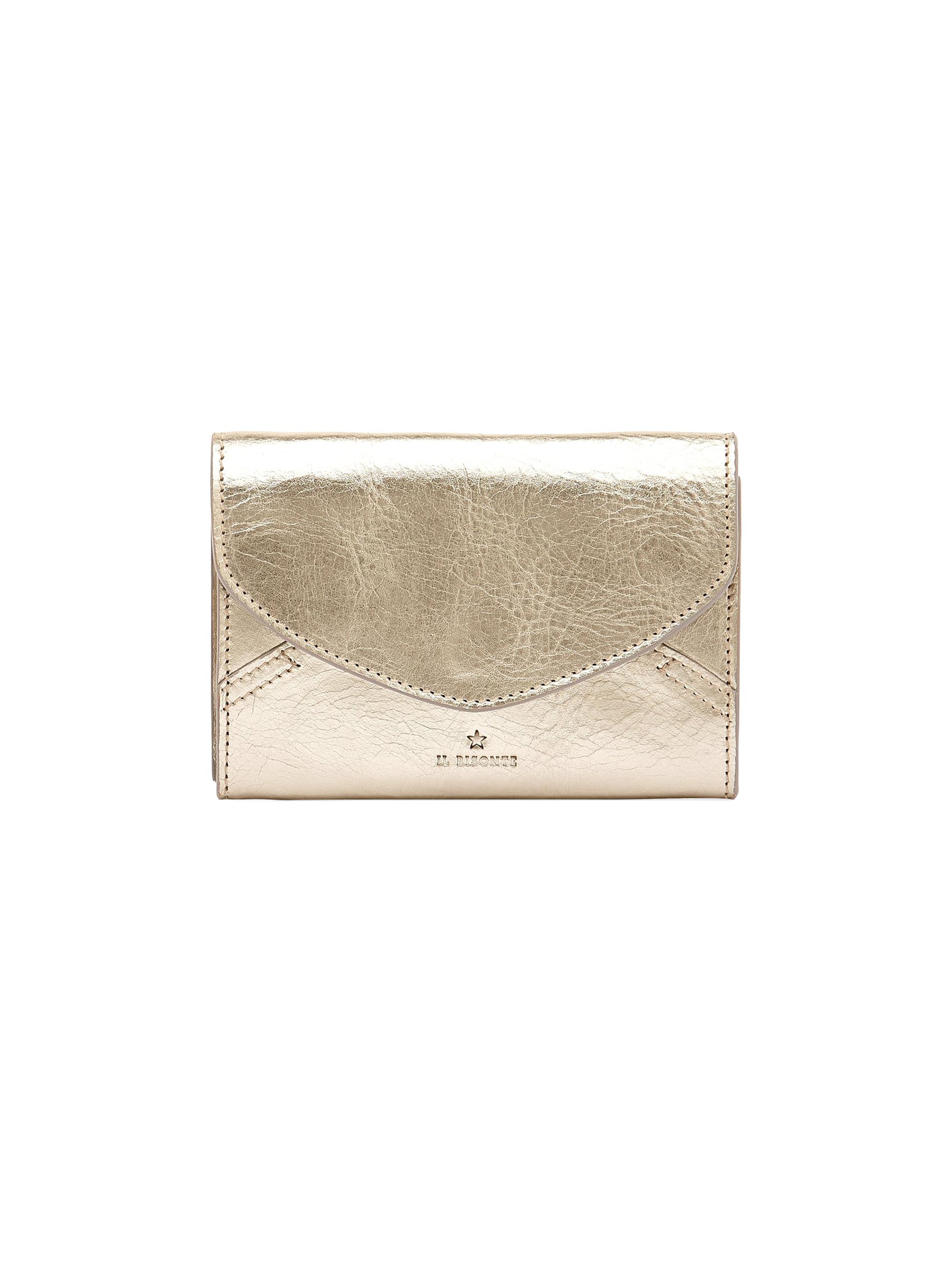 Il Bisonte Women's  Leather Envelope Flap Wallet - Platino