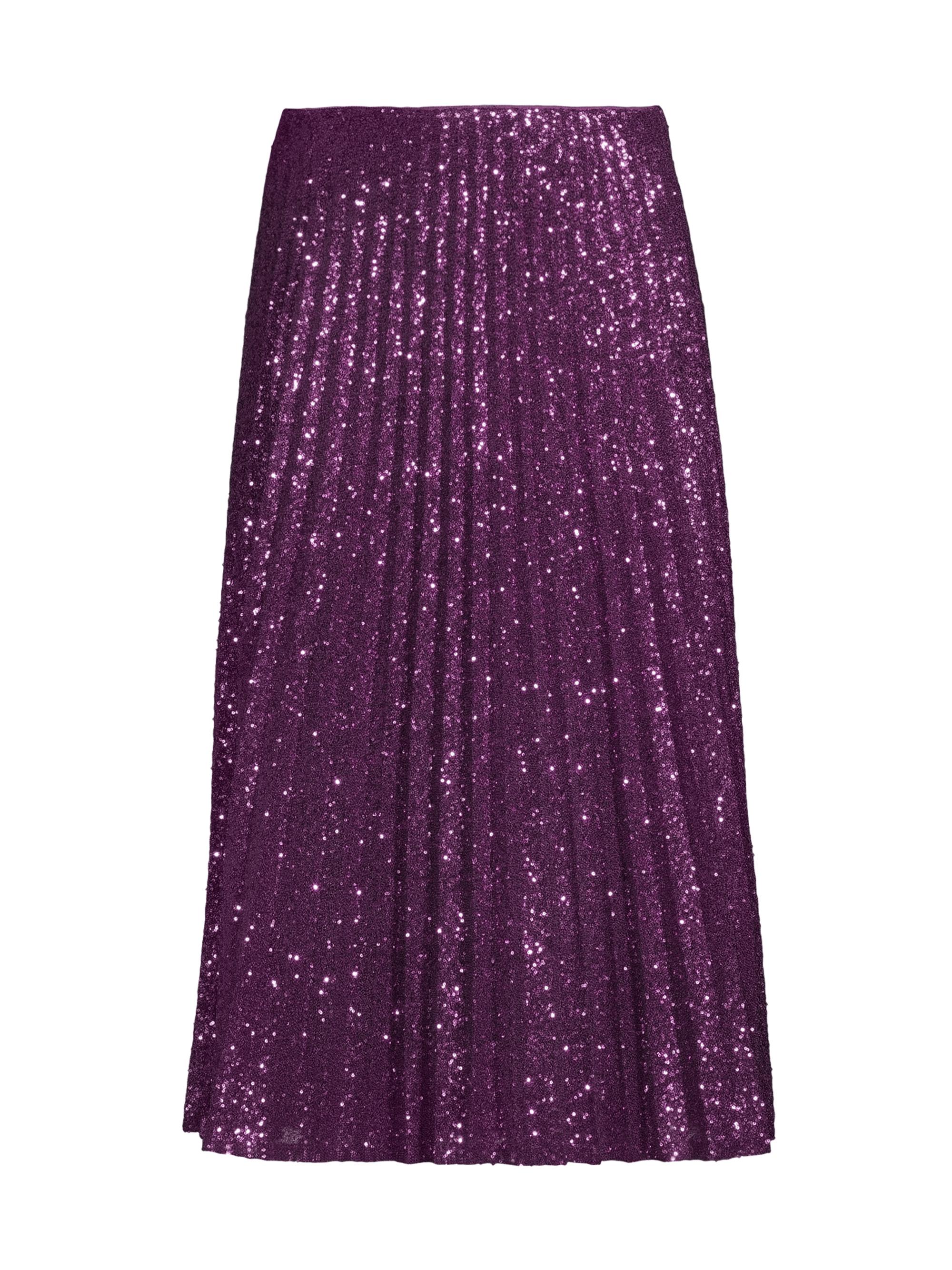Ungaro Women's Natalia Pleated Sequin Midi Skirt - Iris Purple