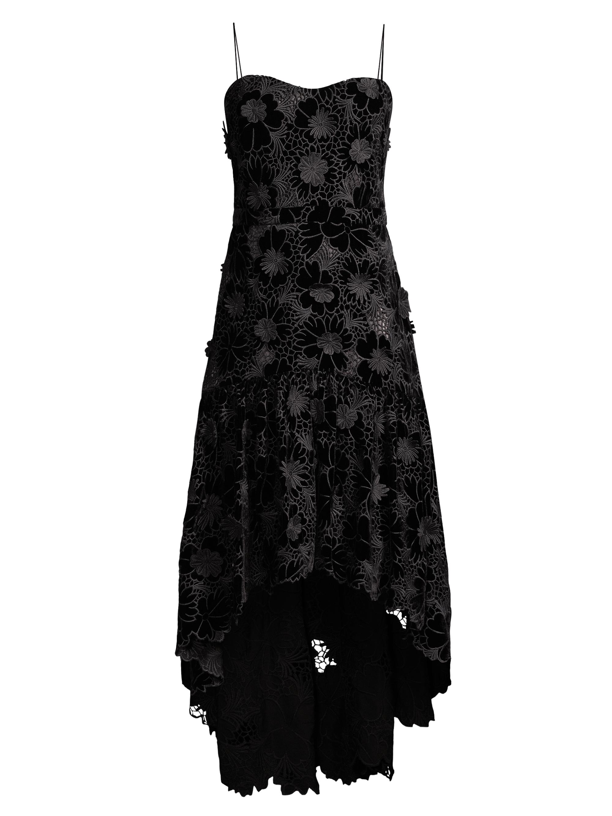 Ungaro Women's Alexa Floral Velvet Midi-Dress - Black