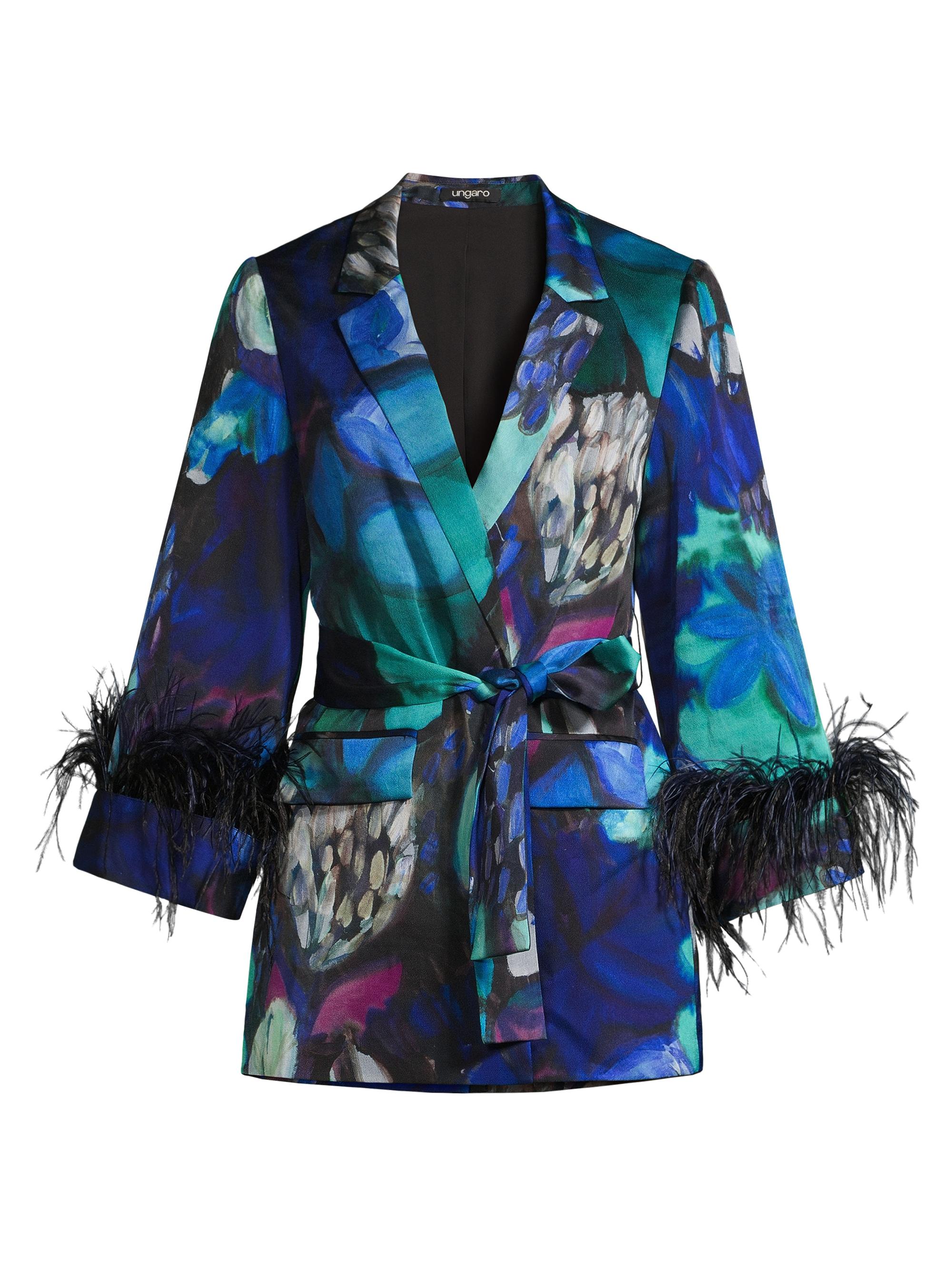 Ungaro Women's Lily Tie-Waist Floral Jacket - Blue Multi