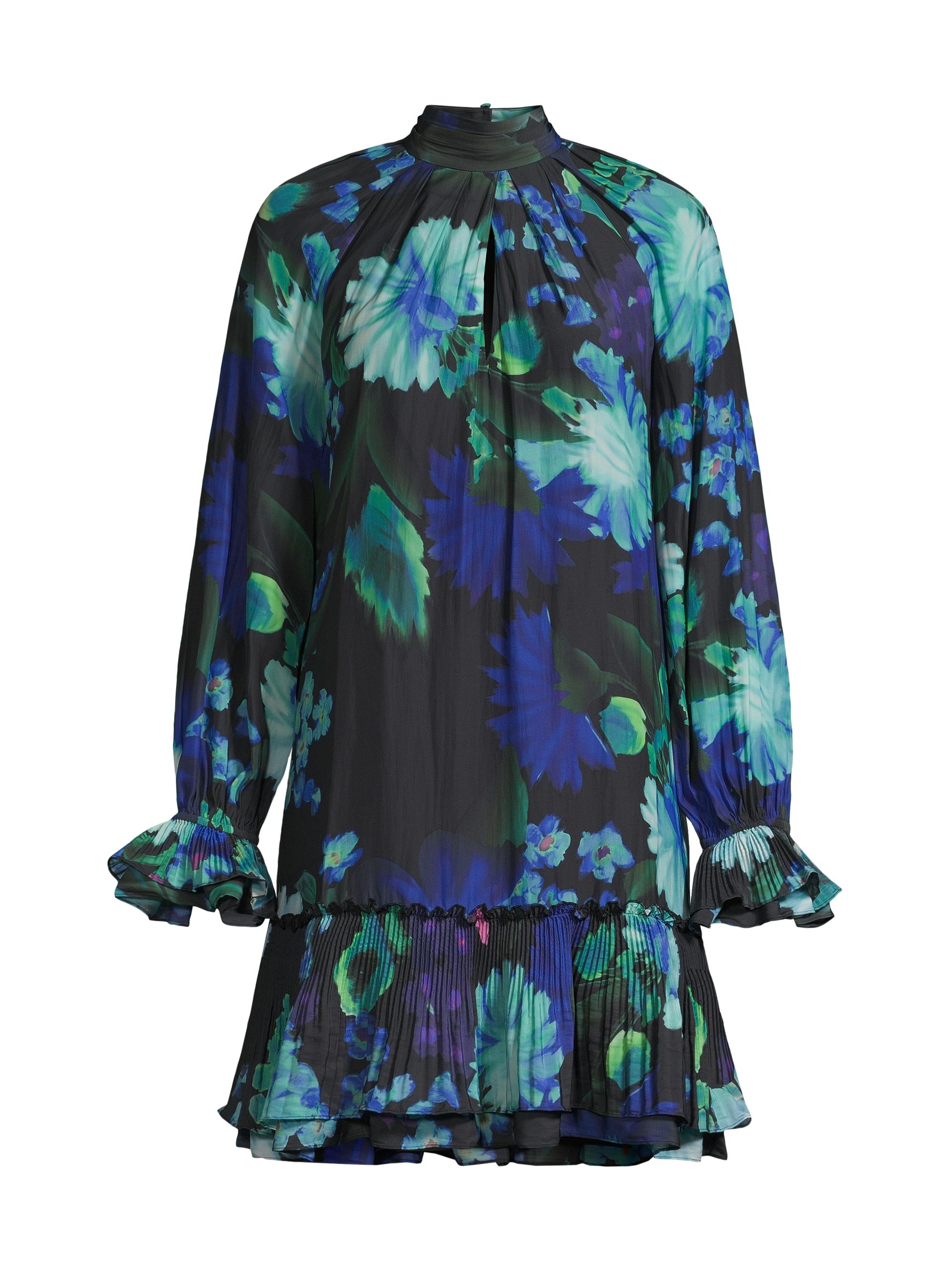 Ungaro Women's Jordy Pleated Chiffon Dress - Blue Multi