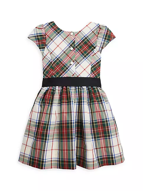 Shop Polo Ralph Lauren Little Girl's Plaid Fit-And-Flare Dress | Saks ...