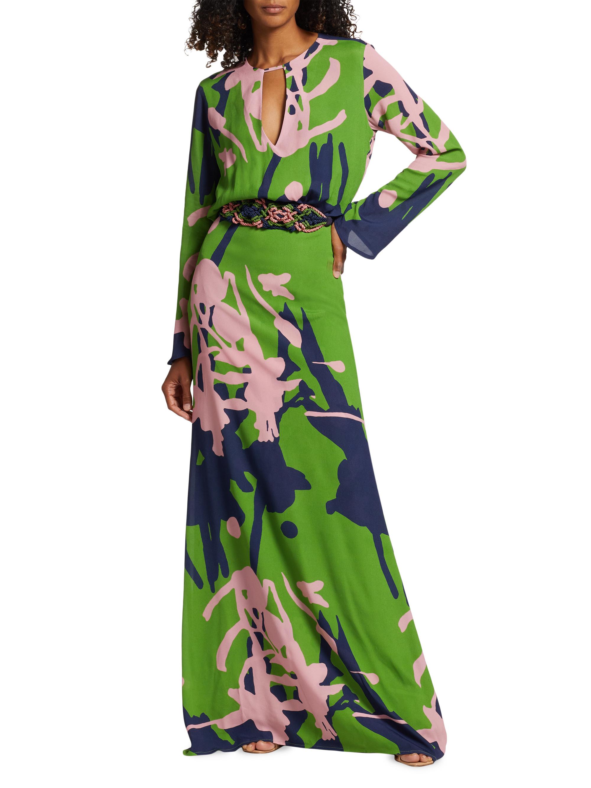 Silvia Tcherassi Ravenna Belted Long-Sleeve Maxi Dress | Saks