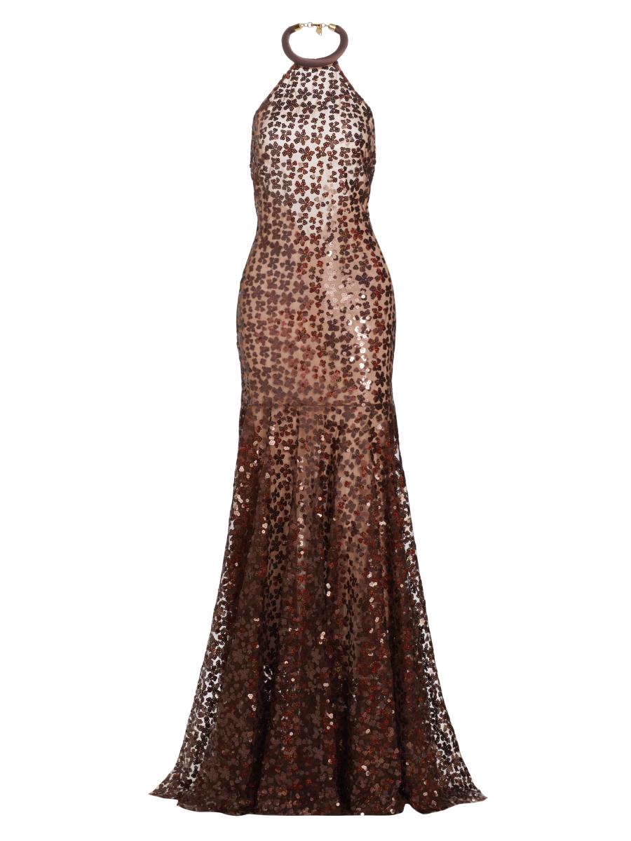 Silvia Tcherassi Terni Sequined Halter Maxi Dress | Saks Fifth Avenue