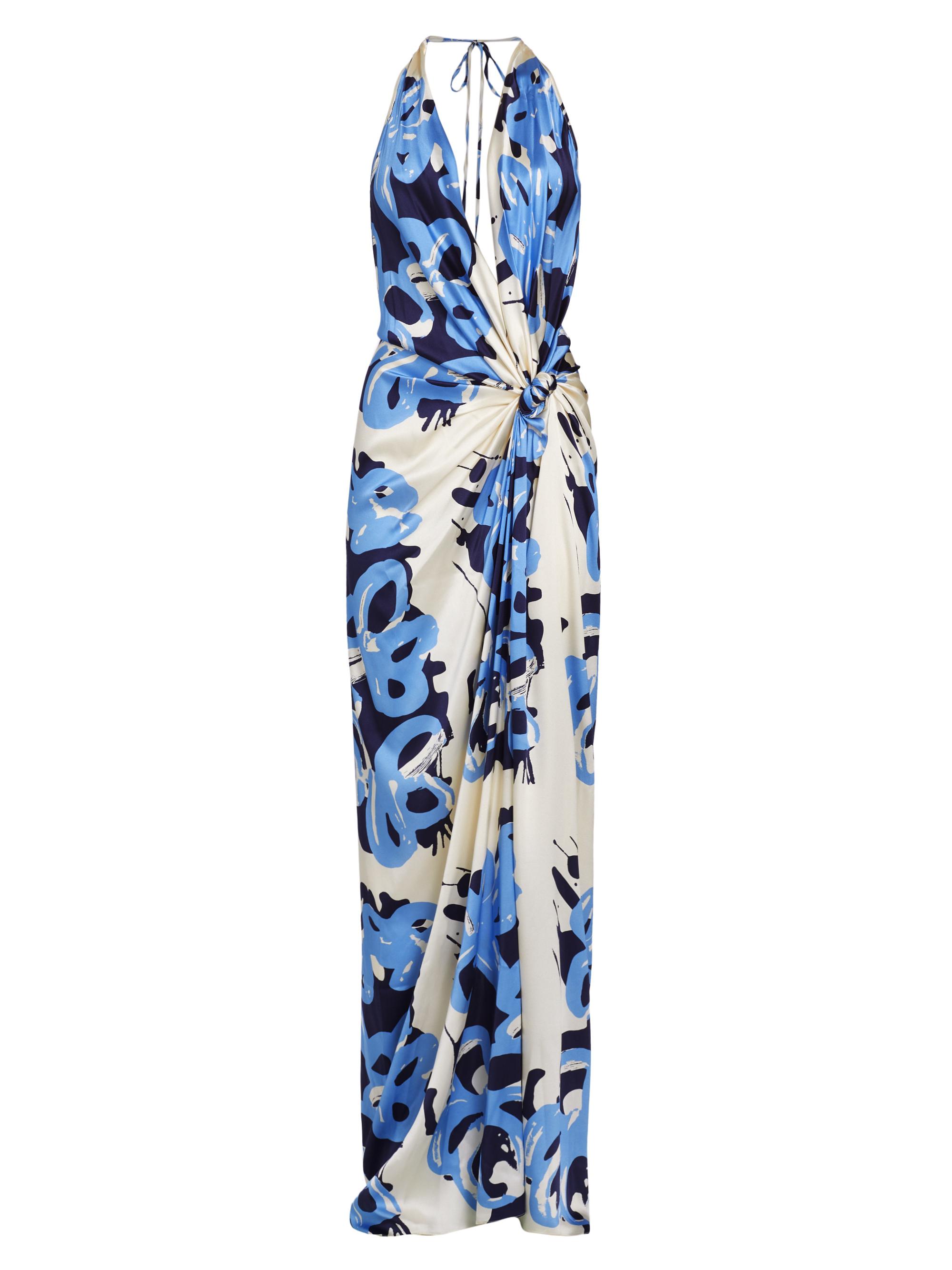 Silvia Tcherassi Jazmin Abstract Silk-Blend Sleeveless Maxi Dress